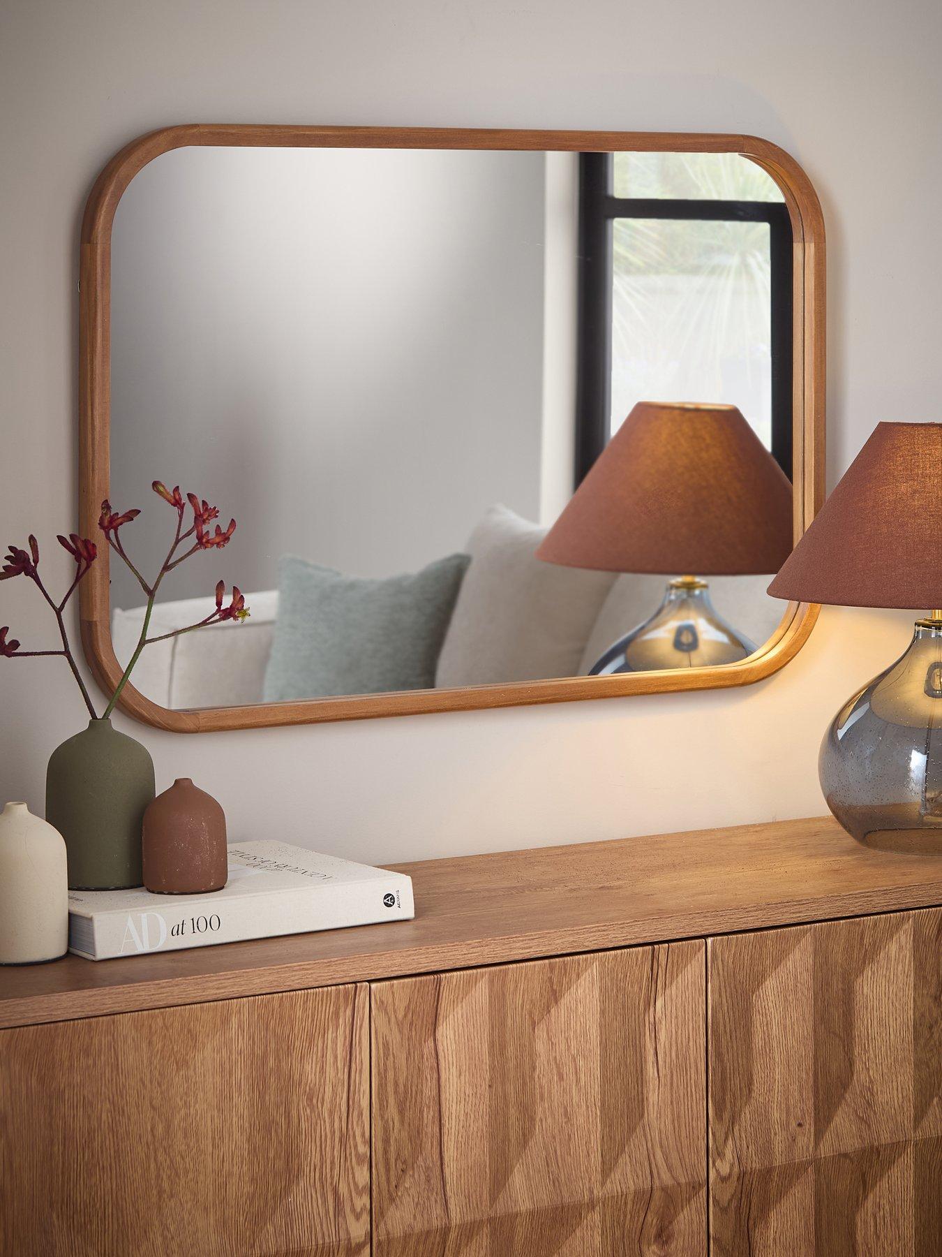 The Very Collection Rounded Square Wooden Mirror 61x91cm