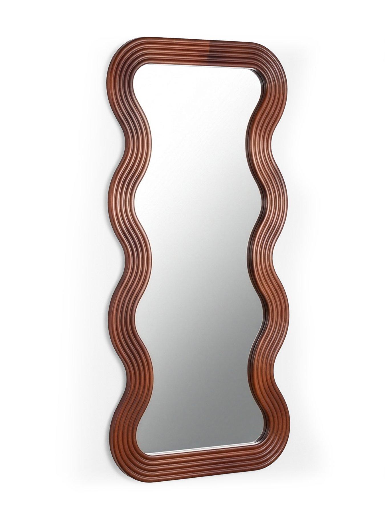 Image 4 of 5 of The Very Collection Dark Wiggle Wooden Leaner Mirror 120x60cm