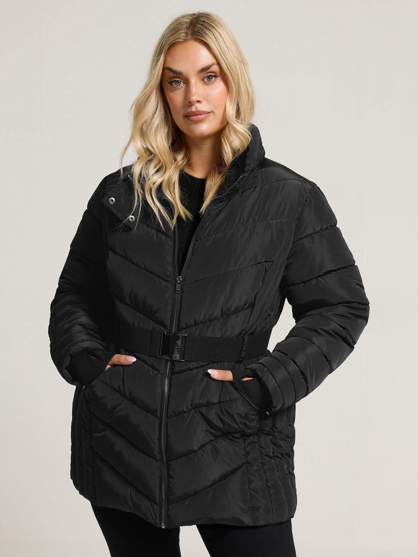 undefined Curve Ski Coat With Buckle - Black