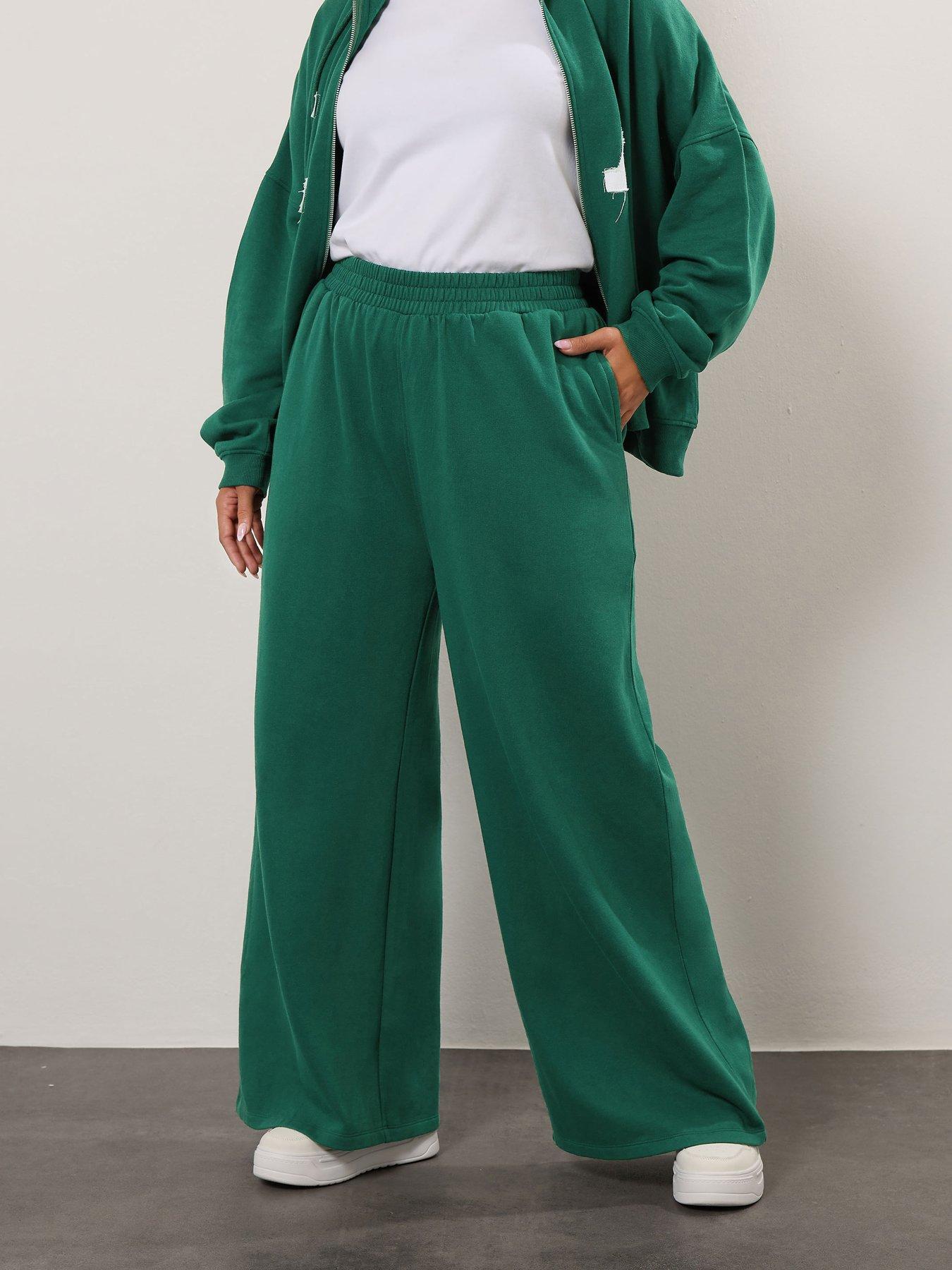 undefined Curve La Wide Leg Joggers - Green