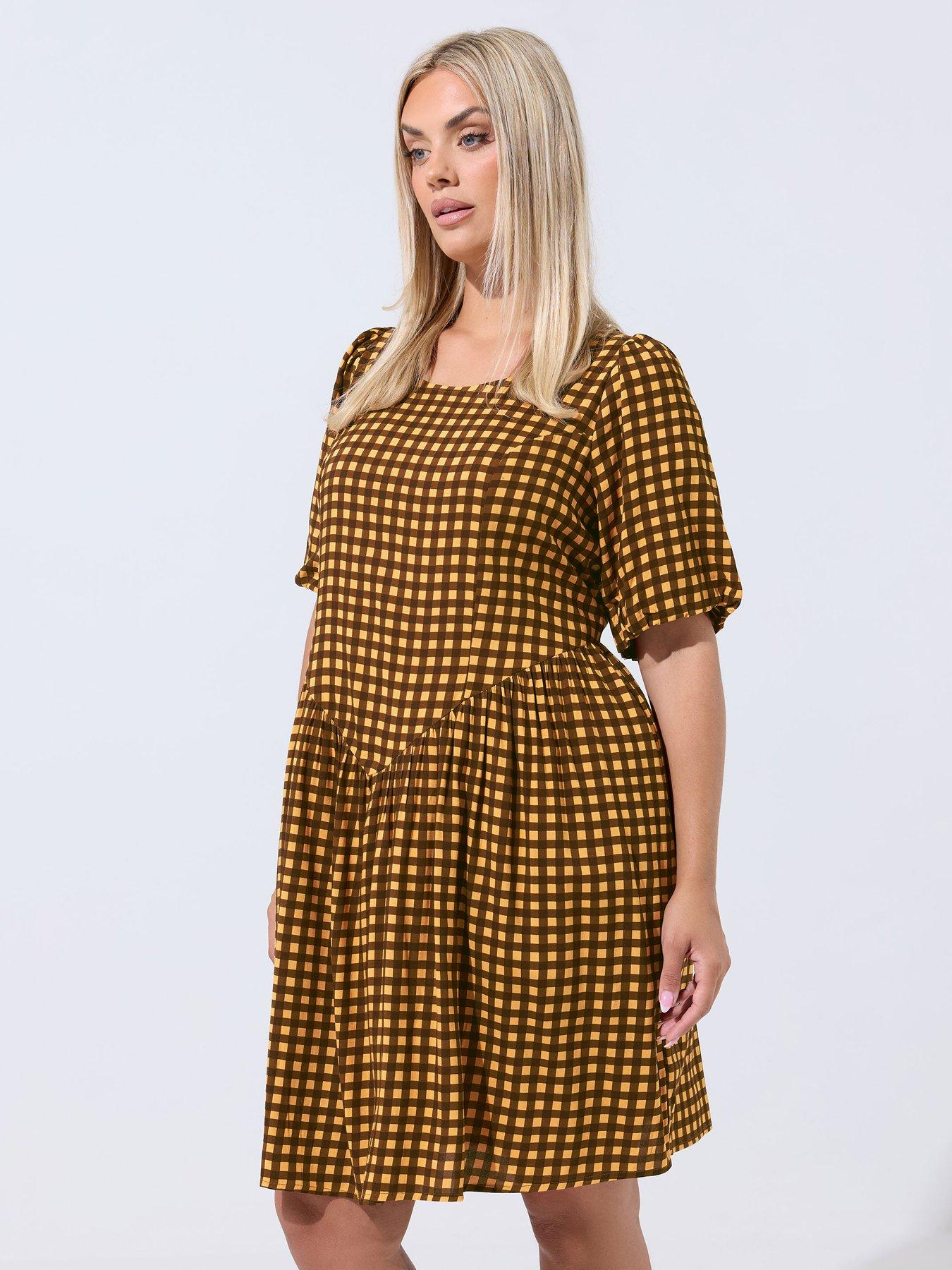undefined Curve Check Mini Dress