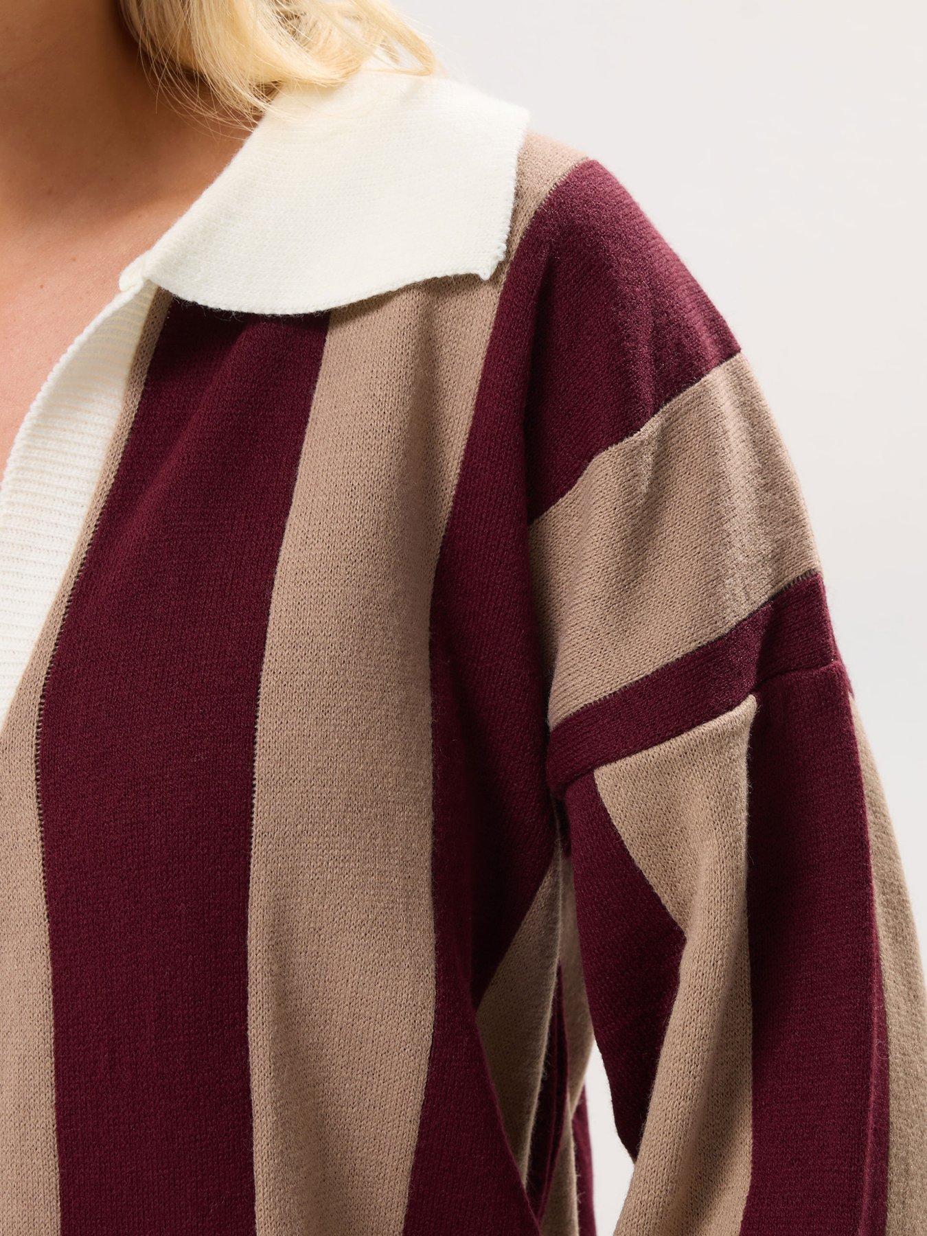 PixieGirl Petite Vertical Stripe Rugby Jumper - Red | Very