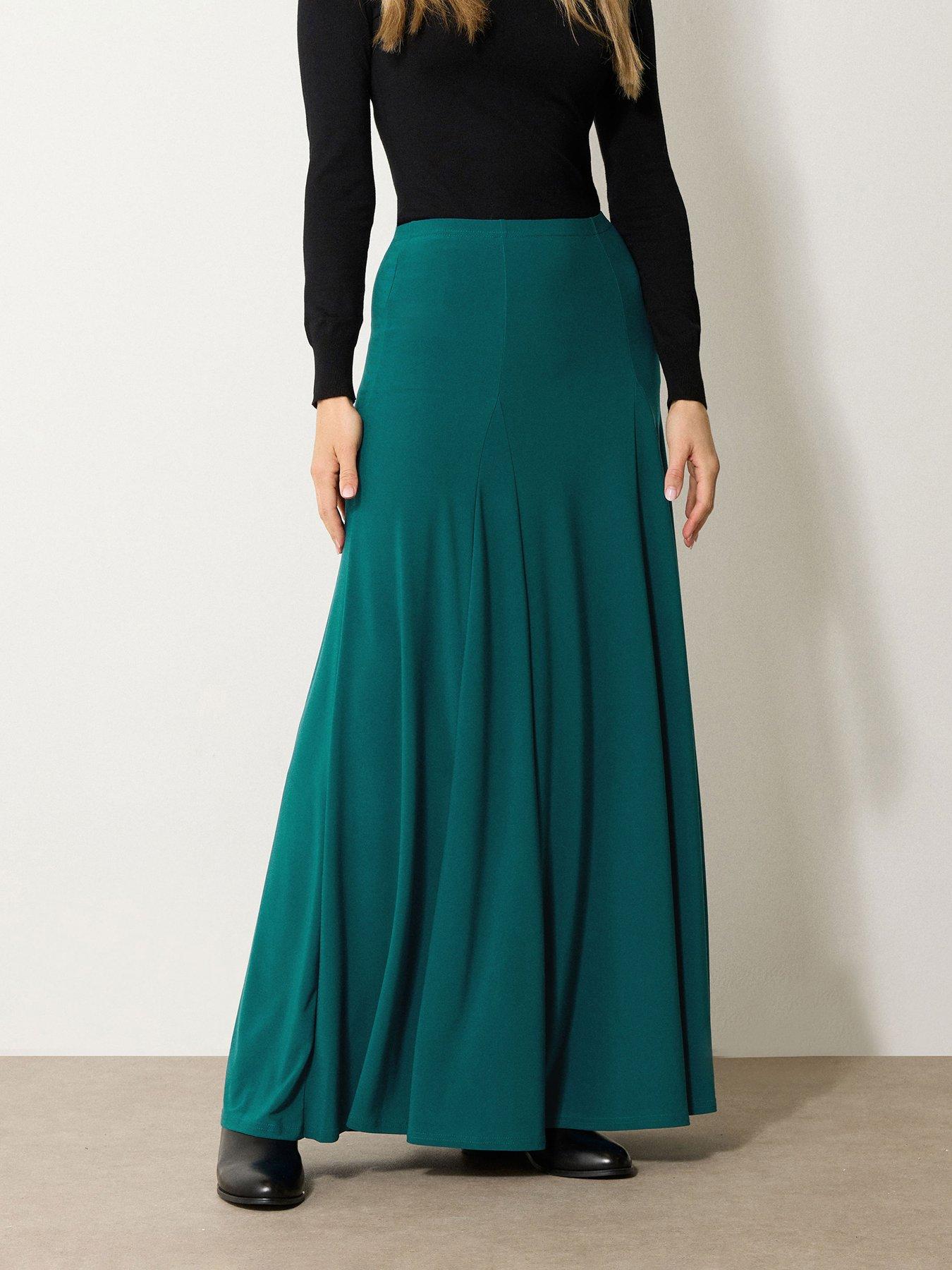 undefined Godet Maxi Skirt - Green
