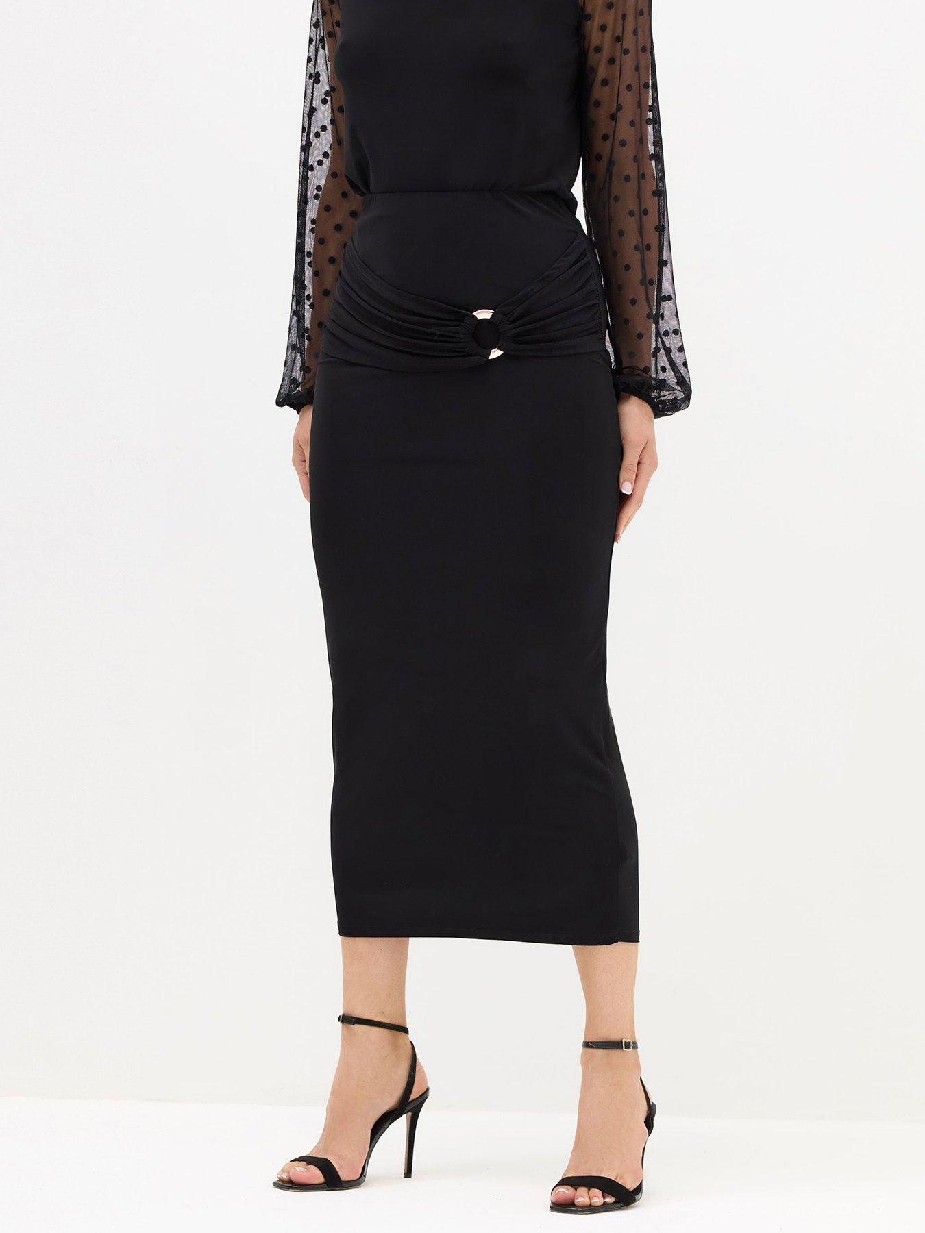 undefined Buckle Midaxi Skirt - Black