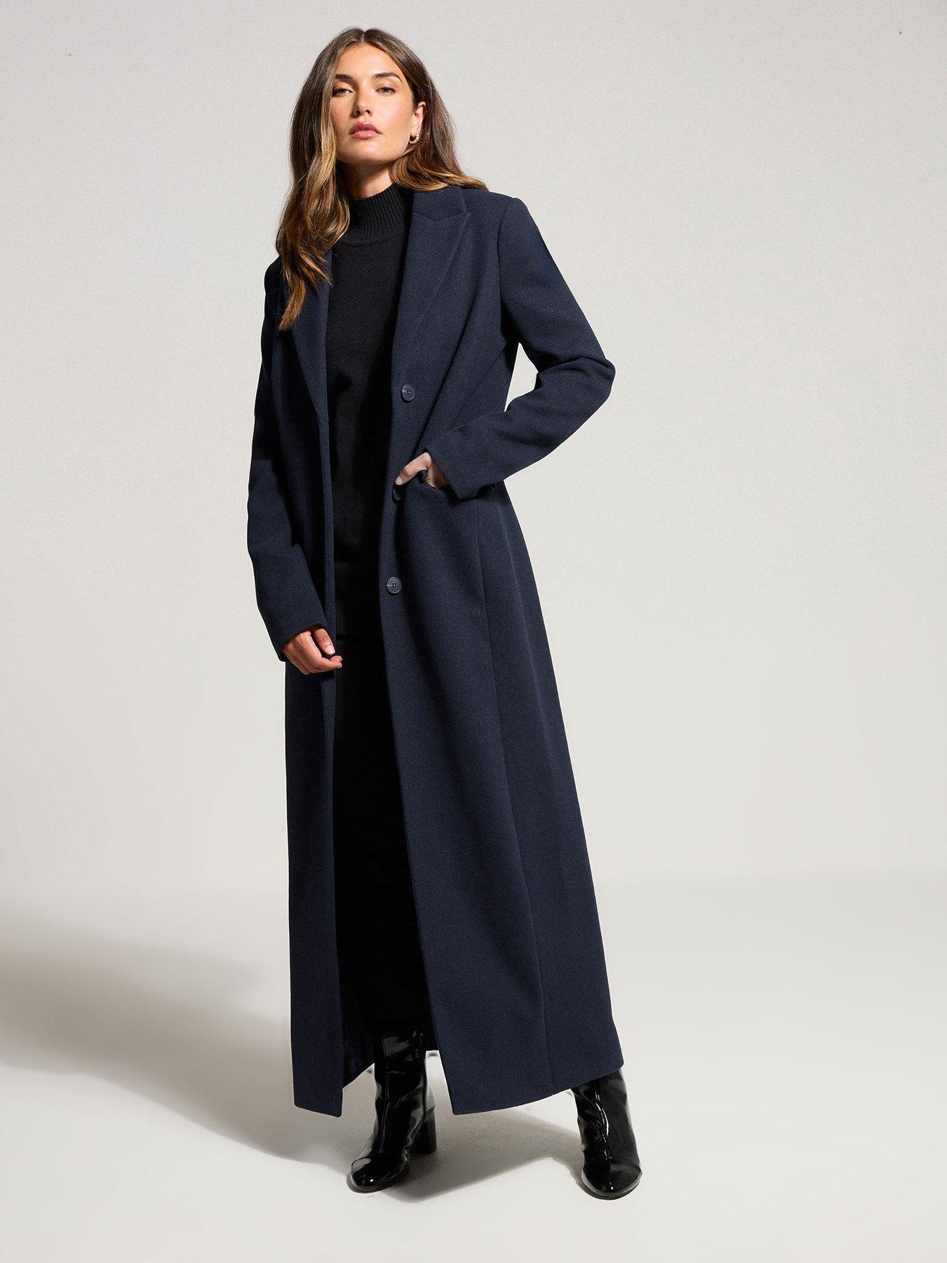 undefined Maxi City Coat - Blue