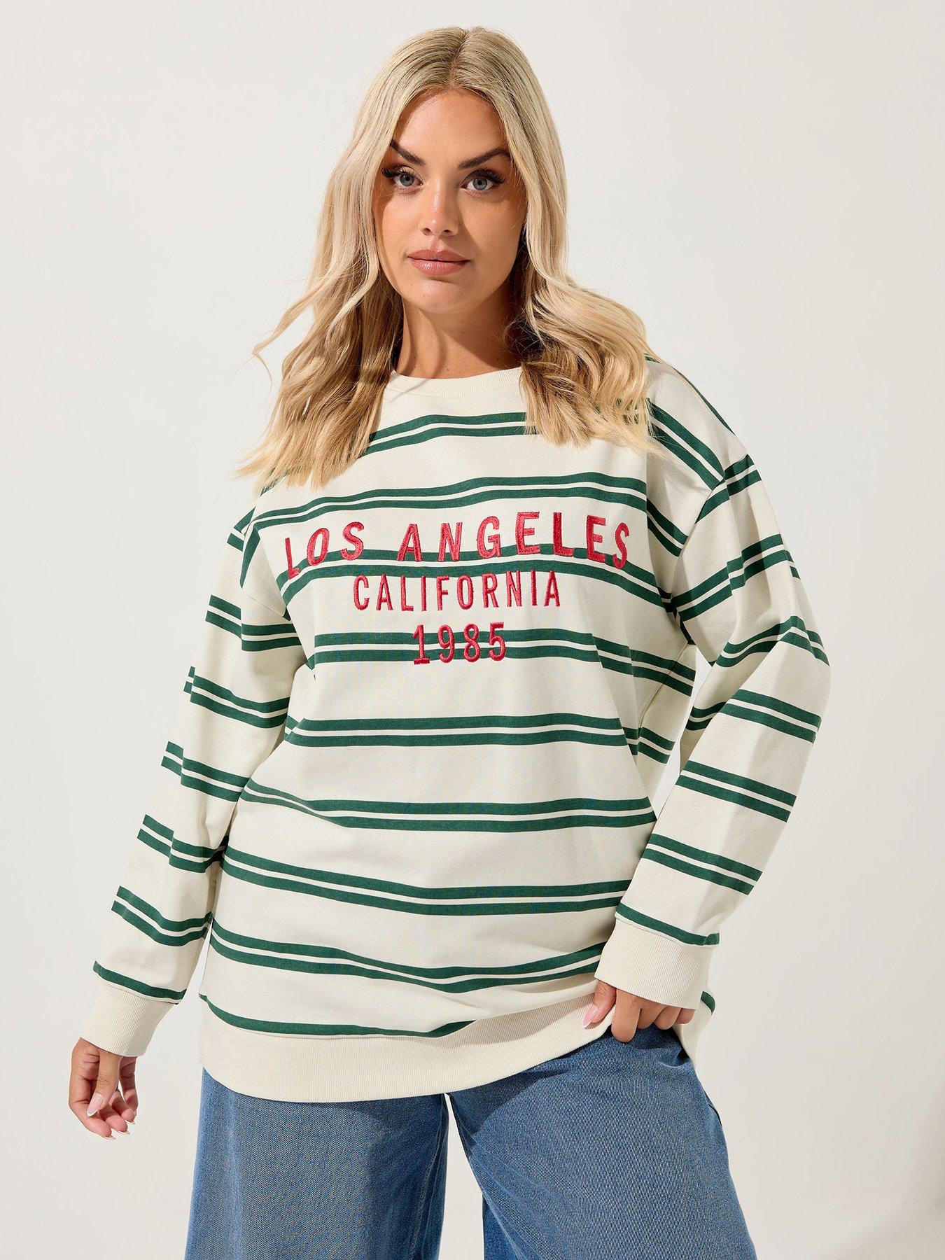 undefined Curve La Stripe Crew Neck Sweatshirt