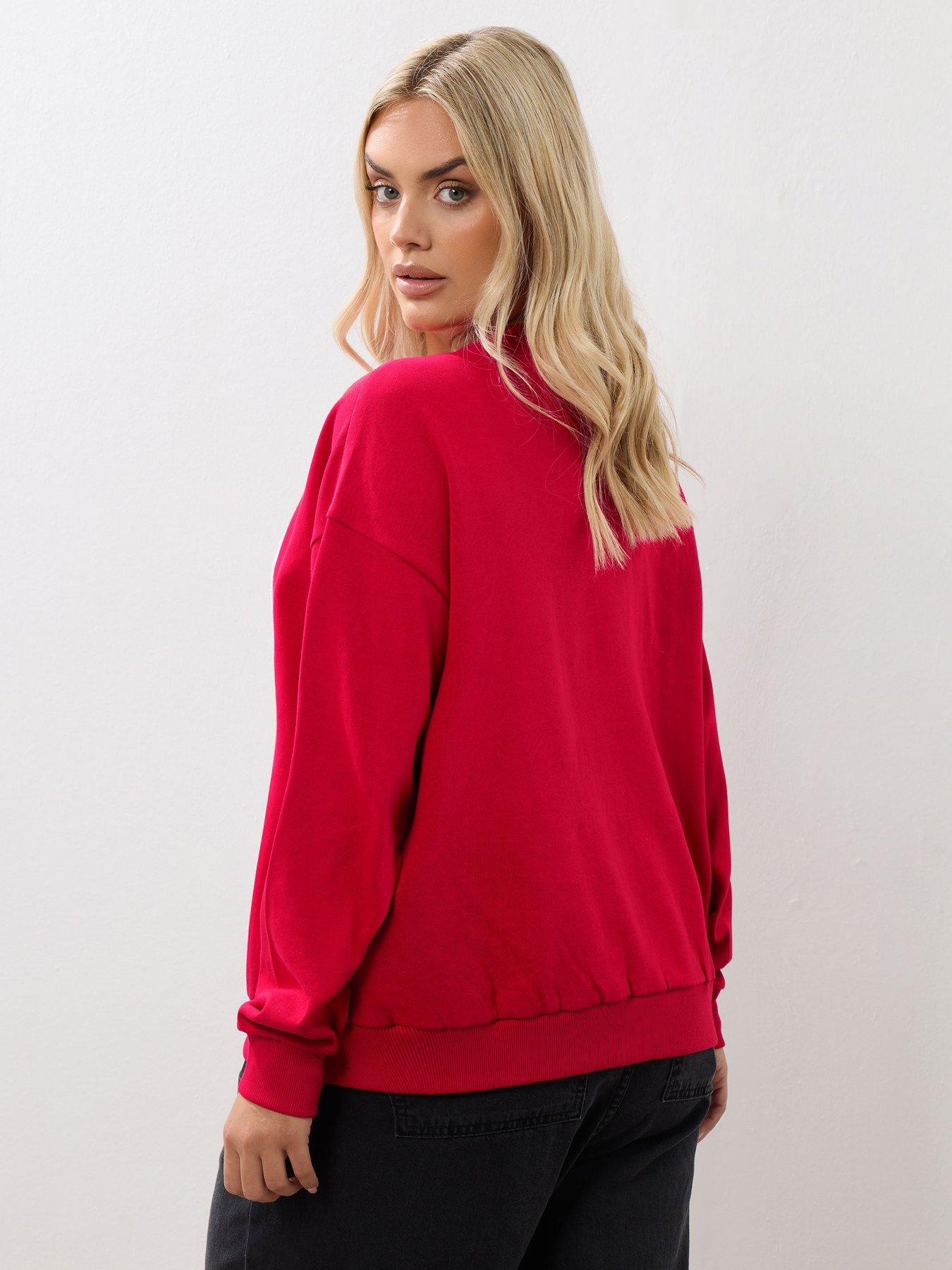 Image 2 of 4 of Yours Curve Not My Problem Crew Neck Sweatshirt - Red
