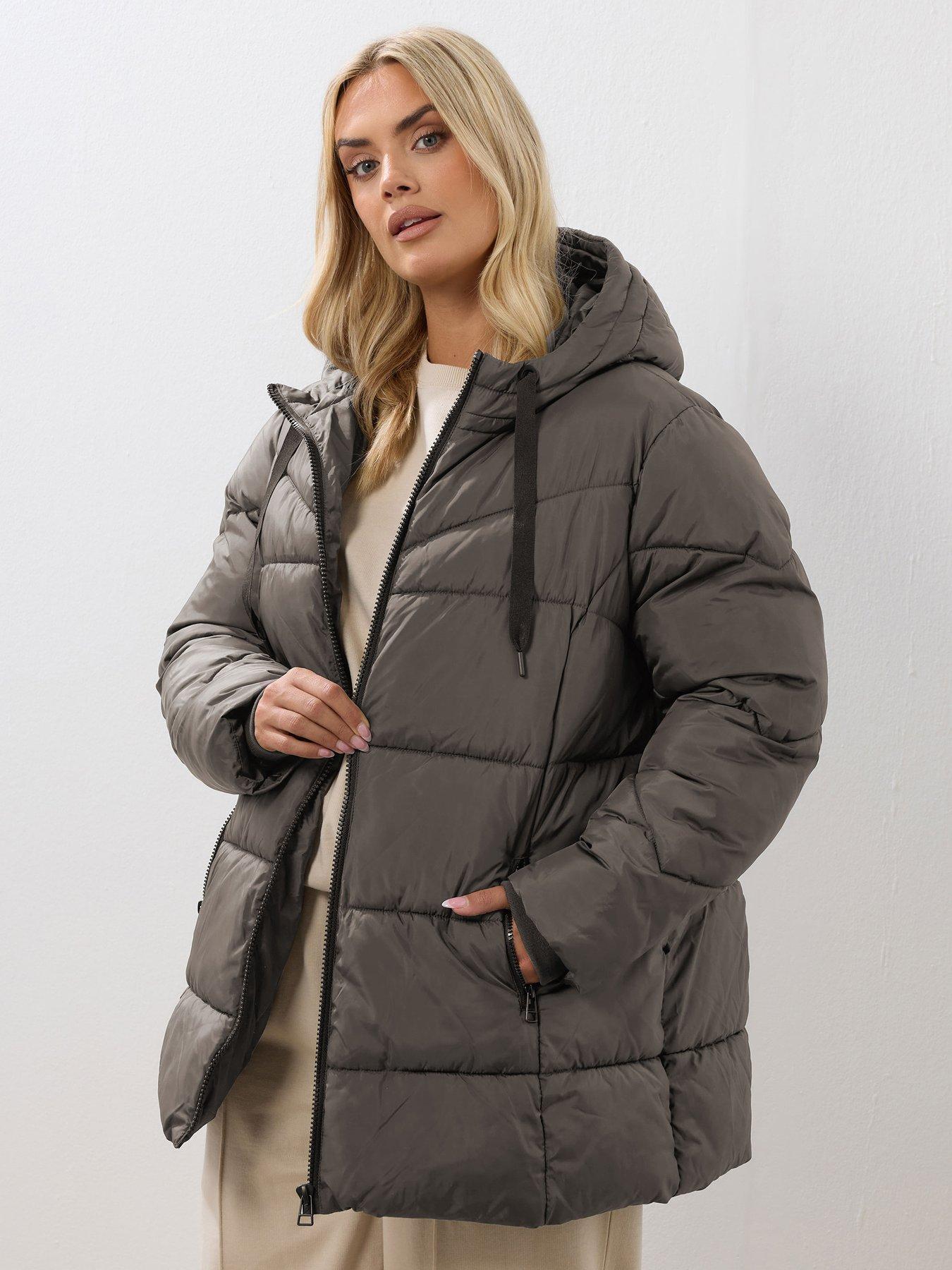 undefined Curve Short Sporty Padded Coat - Brown