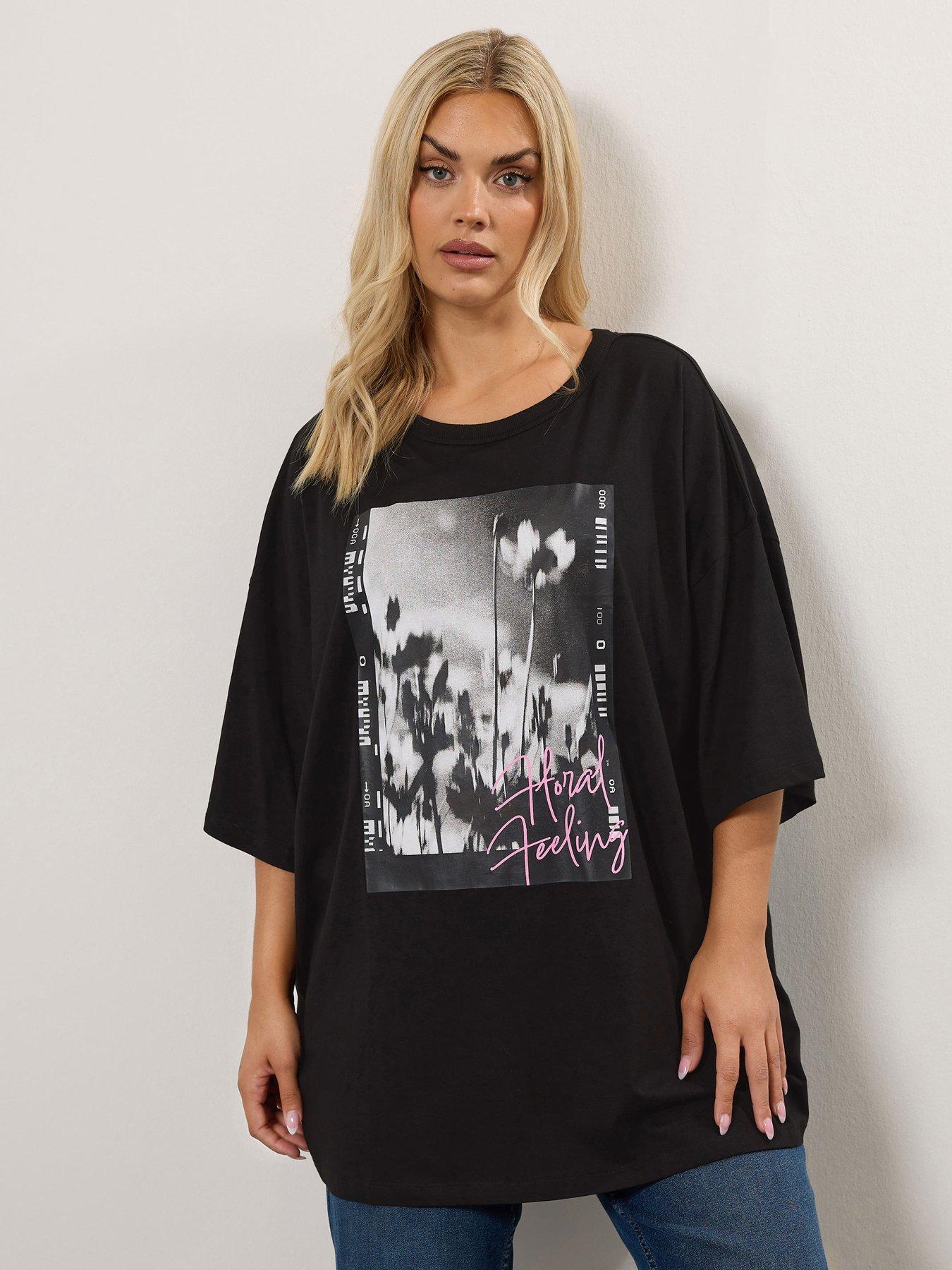 undefined Curve Oversized Boxy T-Shirt - Black