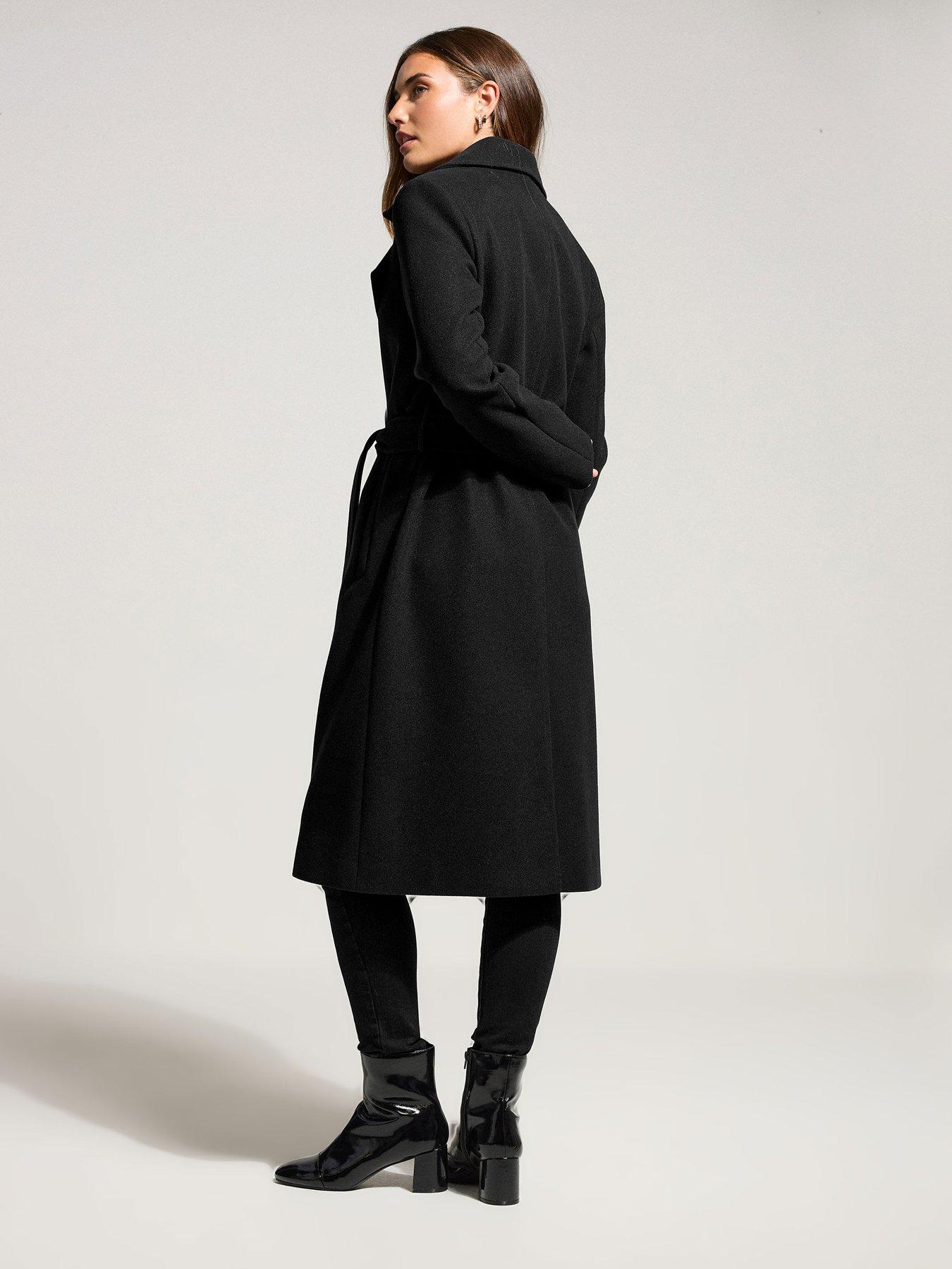 Image 2 of 4 of Long Tall Sally Wrap Coat - Black