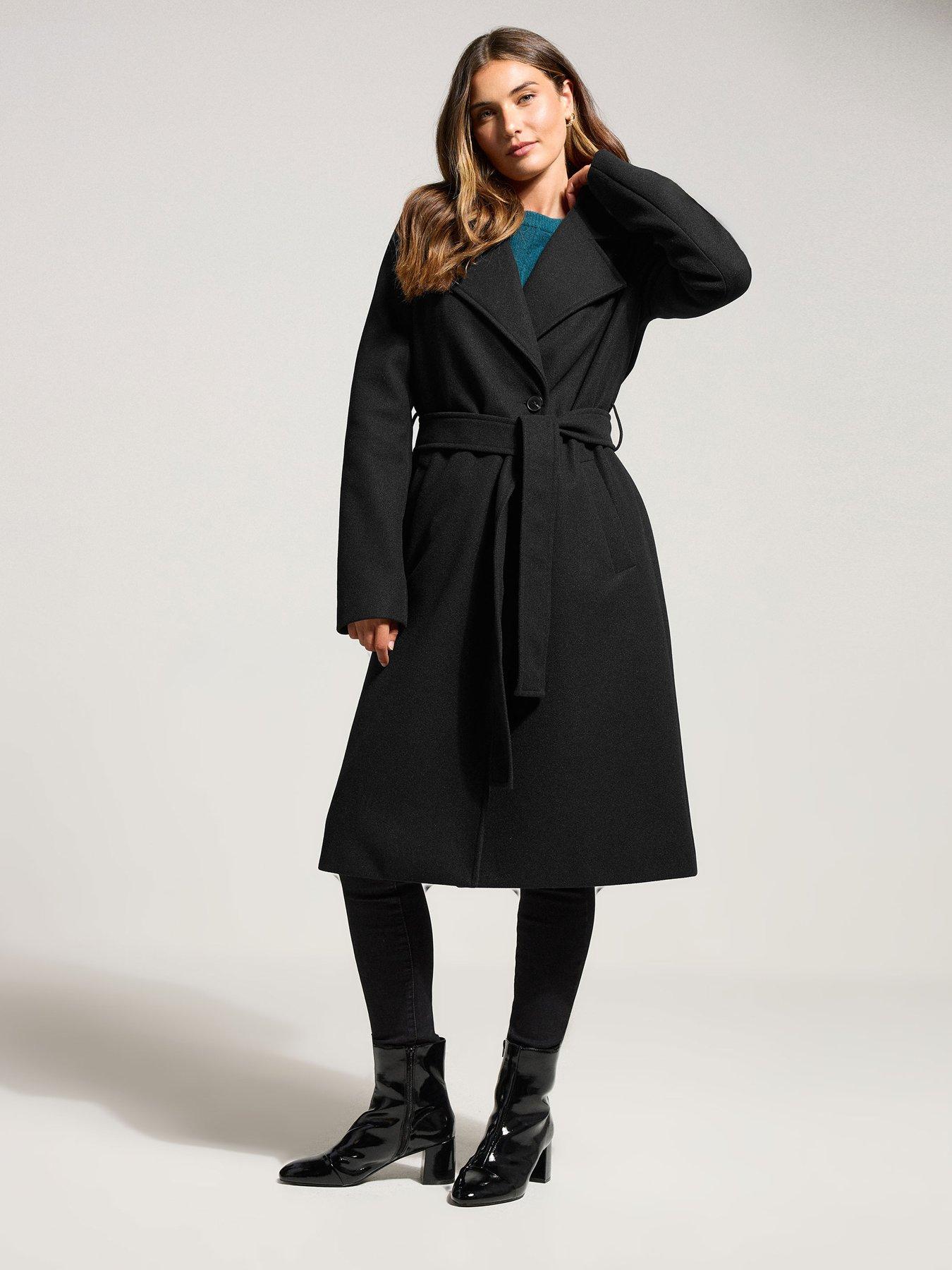 Image 3 of 4 of Long Tall Sally Wrap Coat - Black