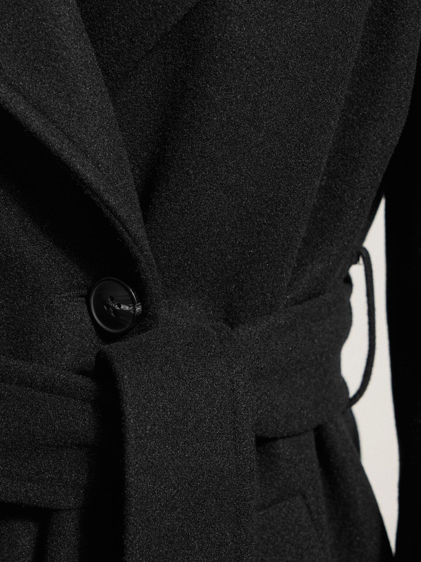 Image 4 of 4 of Long Tall Sally Wrap Coat - Black