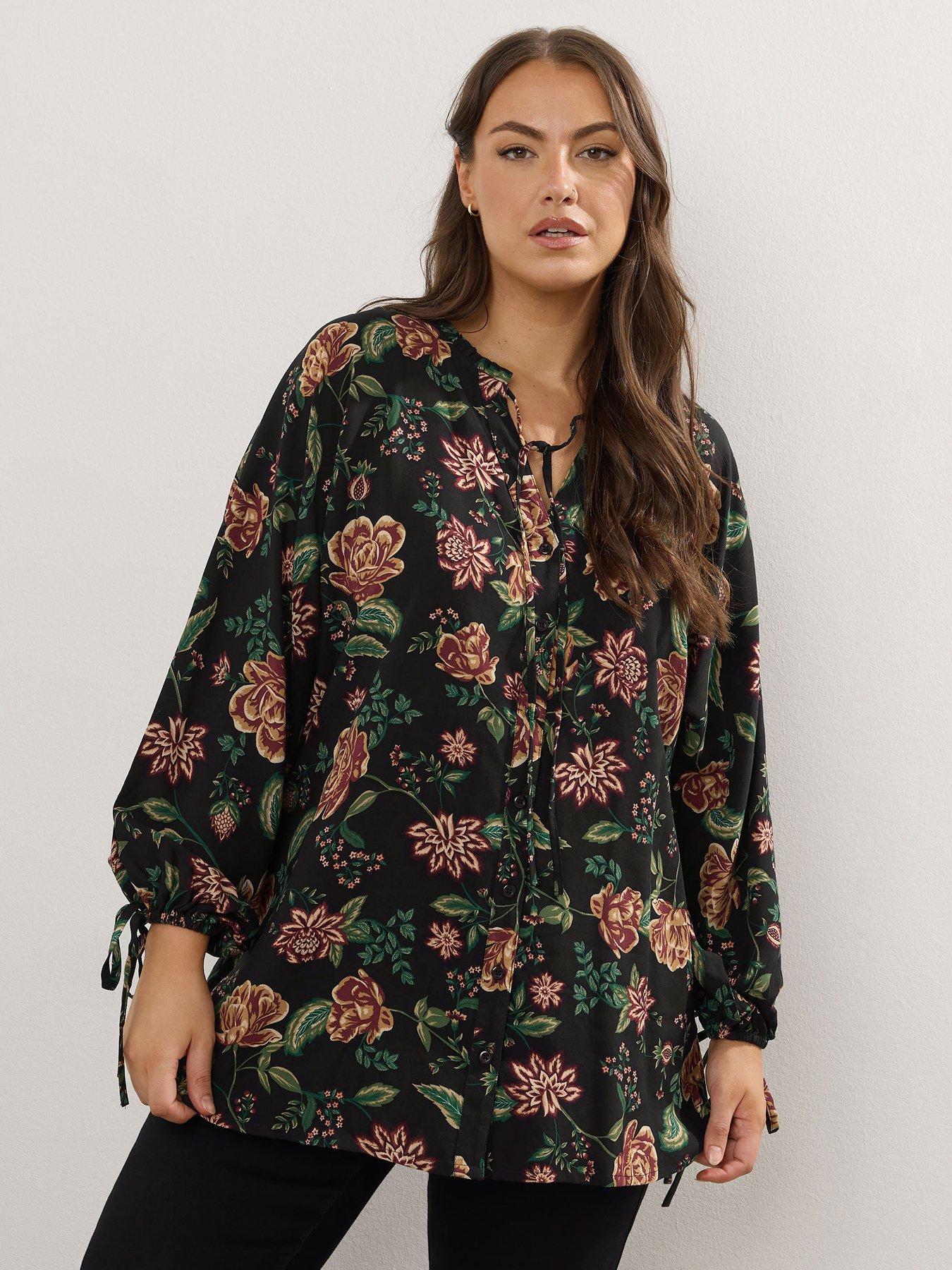 undefined Curve Balloon Sleeve Blouse - Black