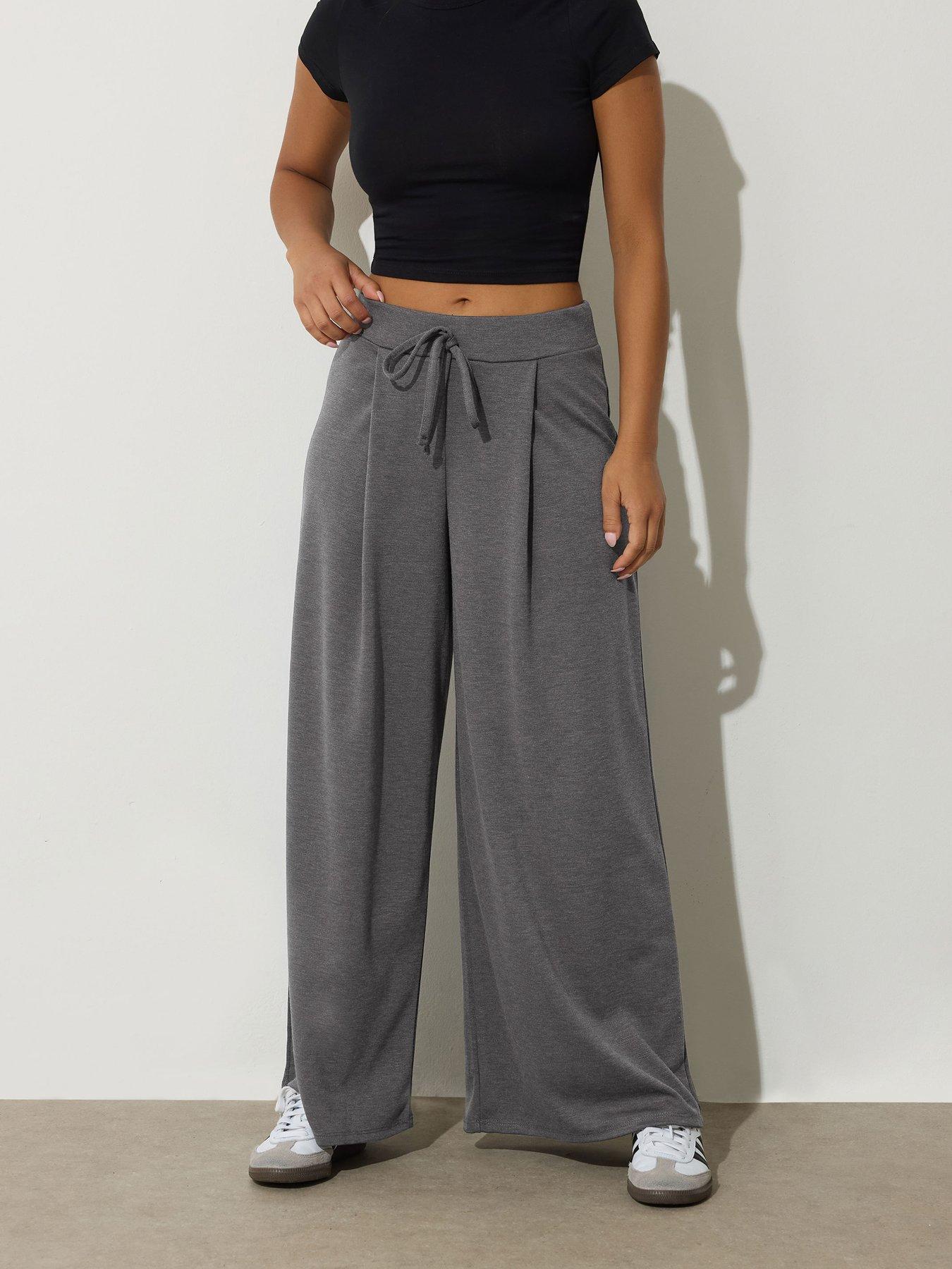undefined Petite Ponte Palazzo Trouser - Grey
