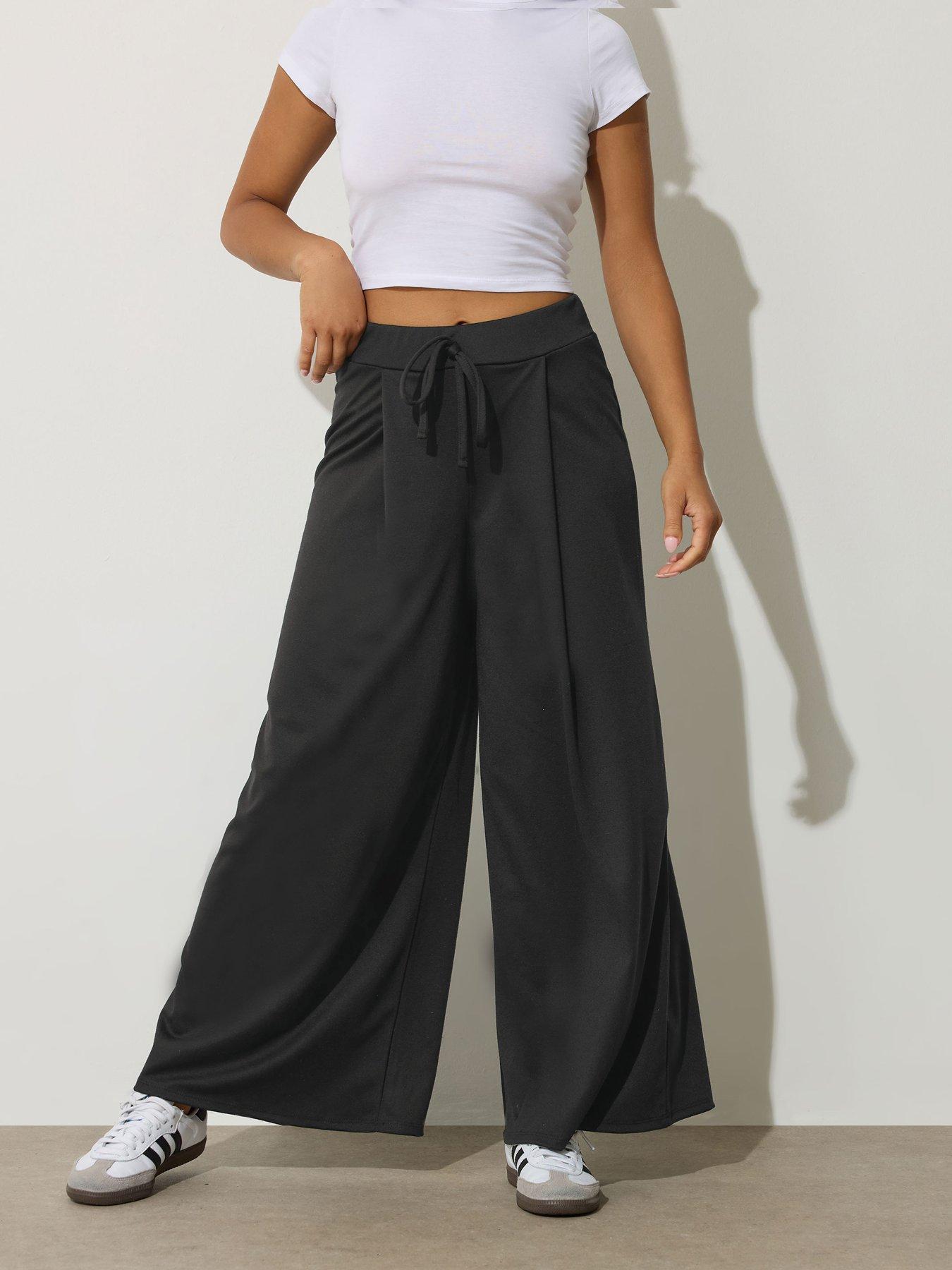 undefined Petite Ponte Palazzo Trouser - Black