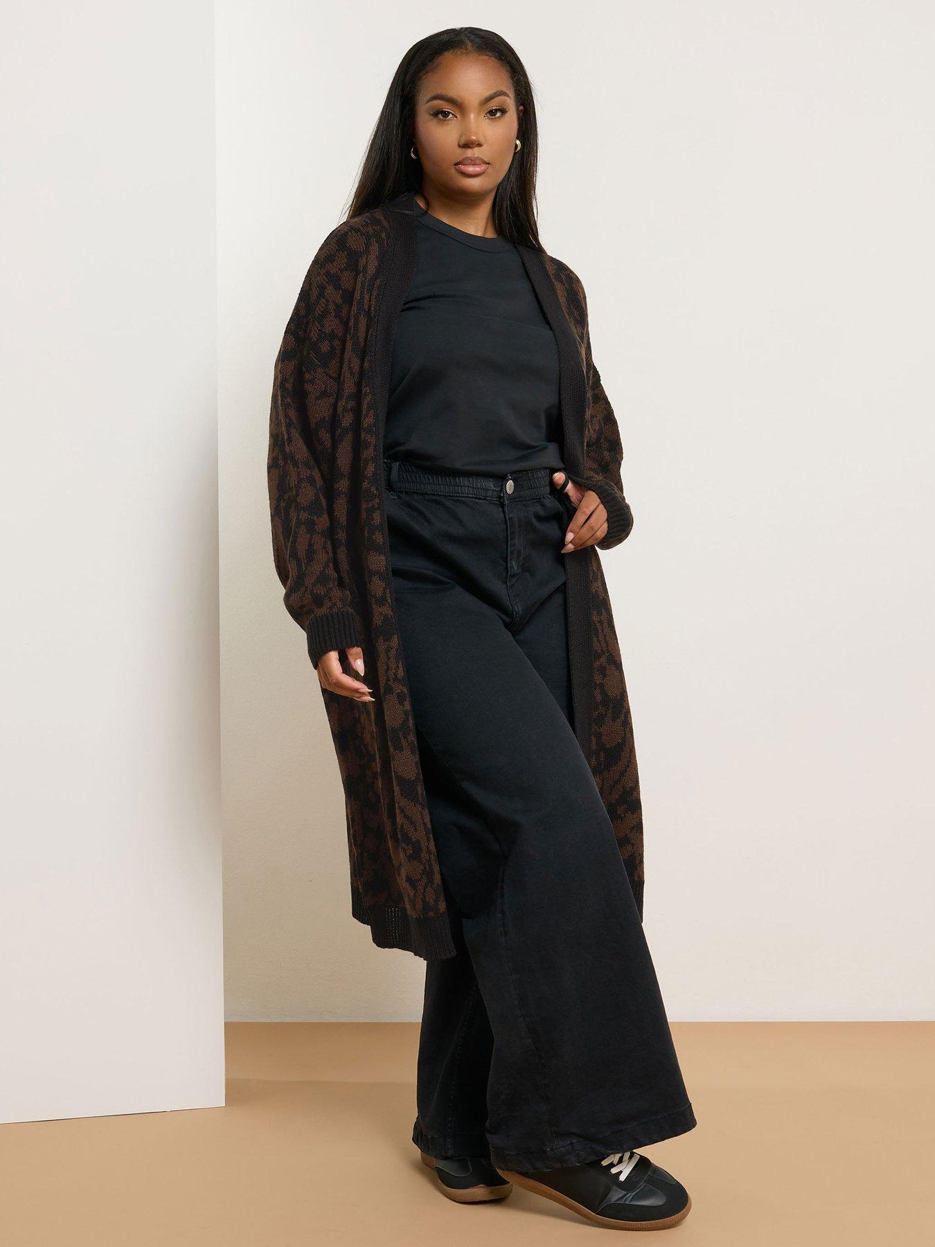 Image 3 of 4 of Yours Curve Midi Leopard Cardigan - Brown