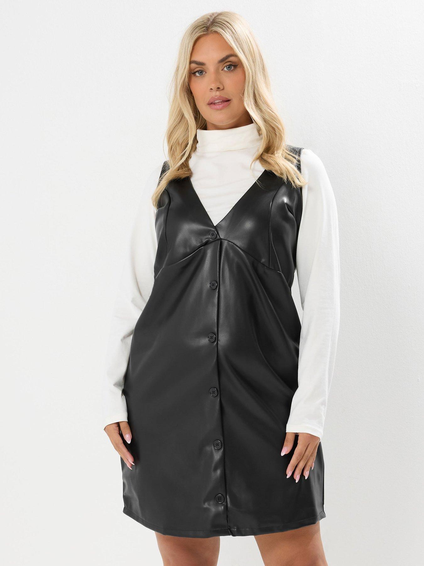 undefined Curve Pu Pinafore - Black