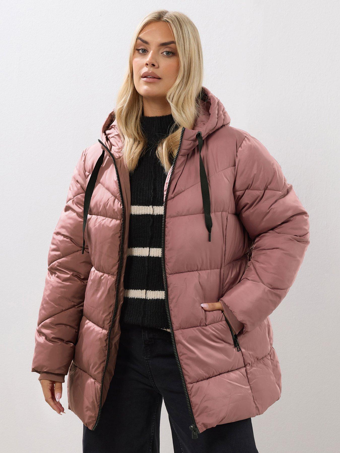 undefined Curve Short Sporty Padded Coat - Pink