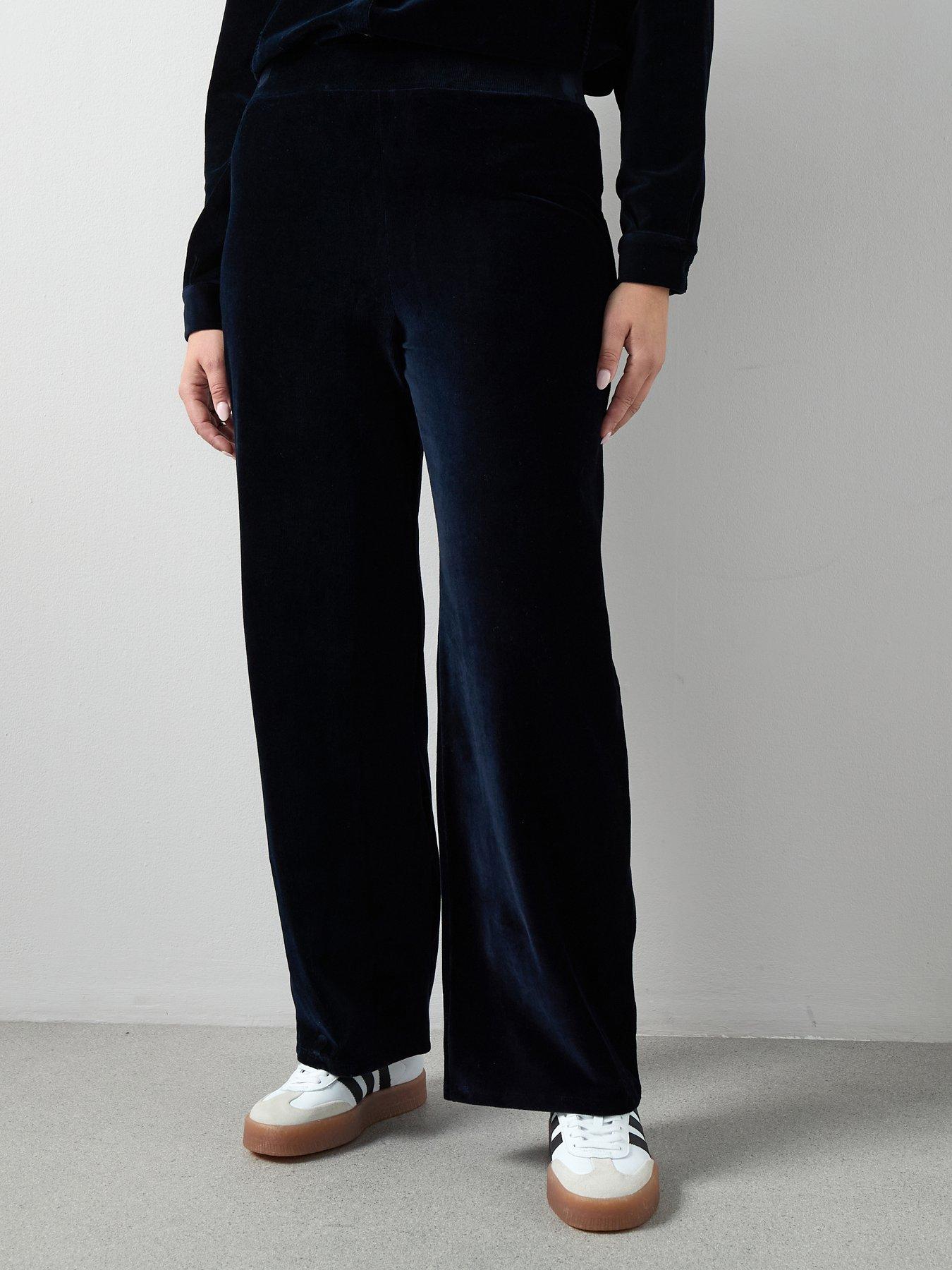 The Very Collection Curve Stretch Cord Wide Leg Trouser Co-ord - Blue