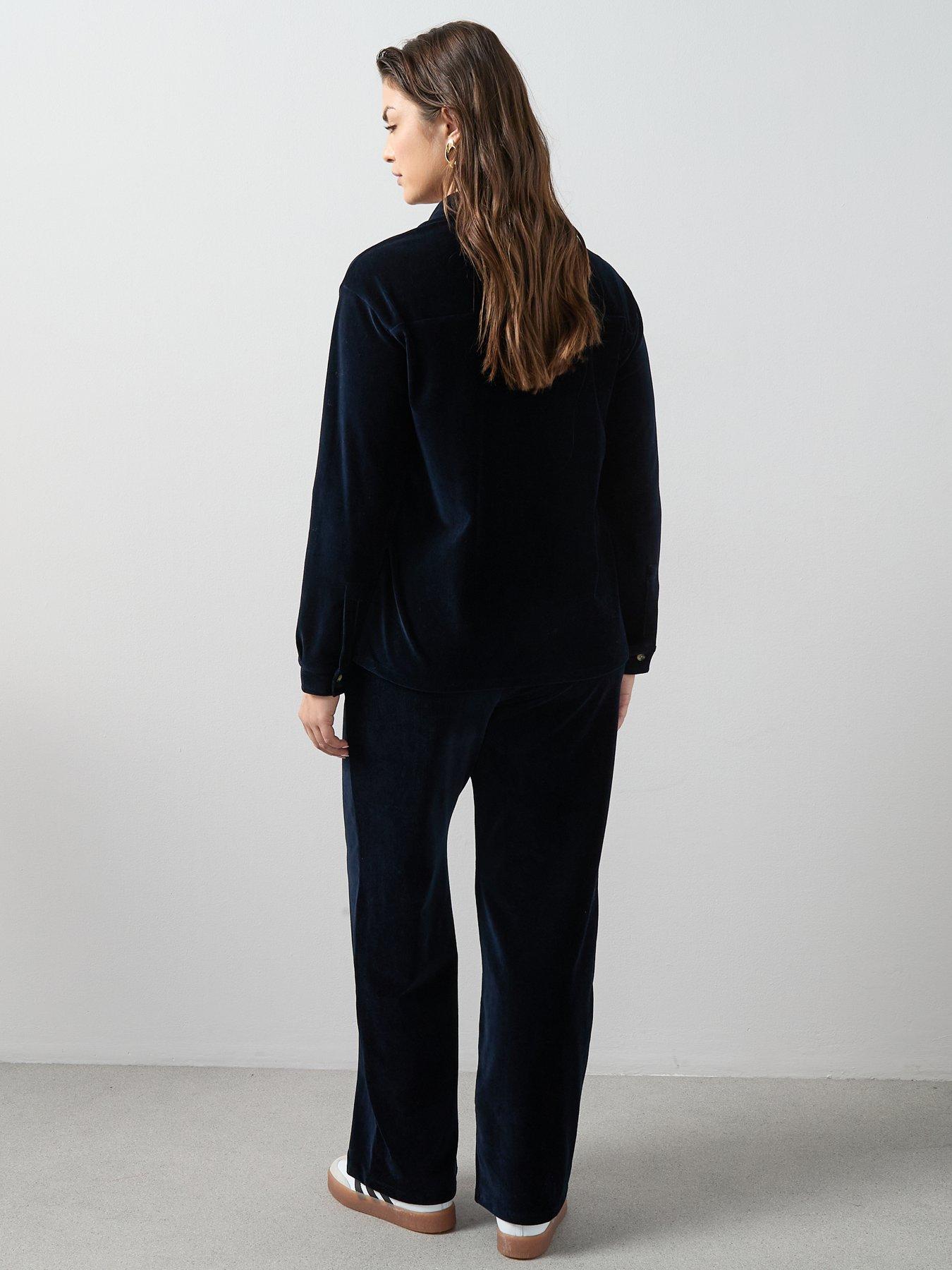Image 5 of 6 of The Very Collection Curve Stretch Cord Wide Leg Trouser Co-ord - Blue