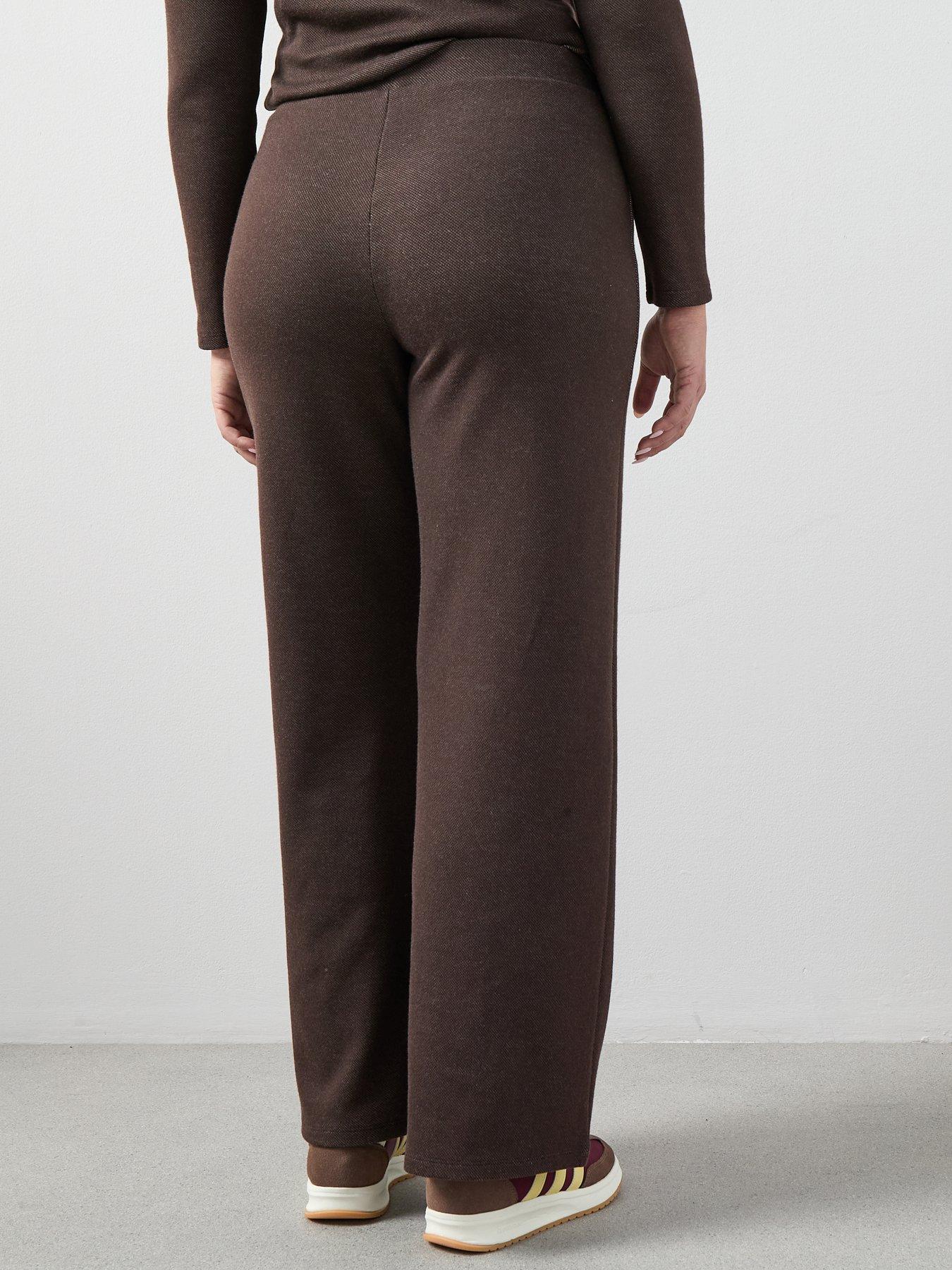 Image 2 of 6 of The Very Collection Curve Wide Leg Trouser Co-Ord - Brown