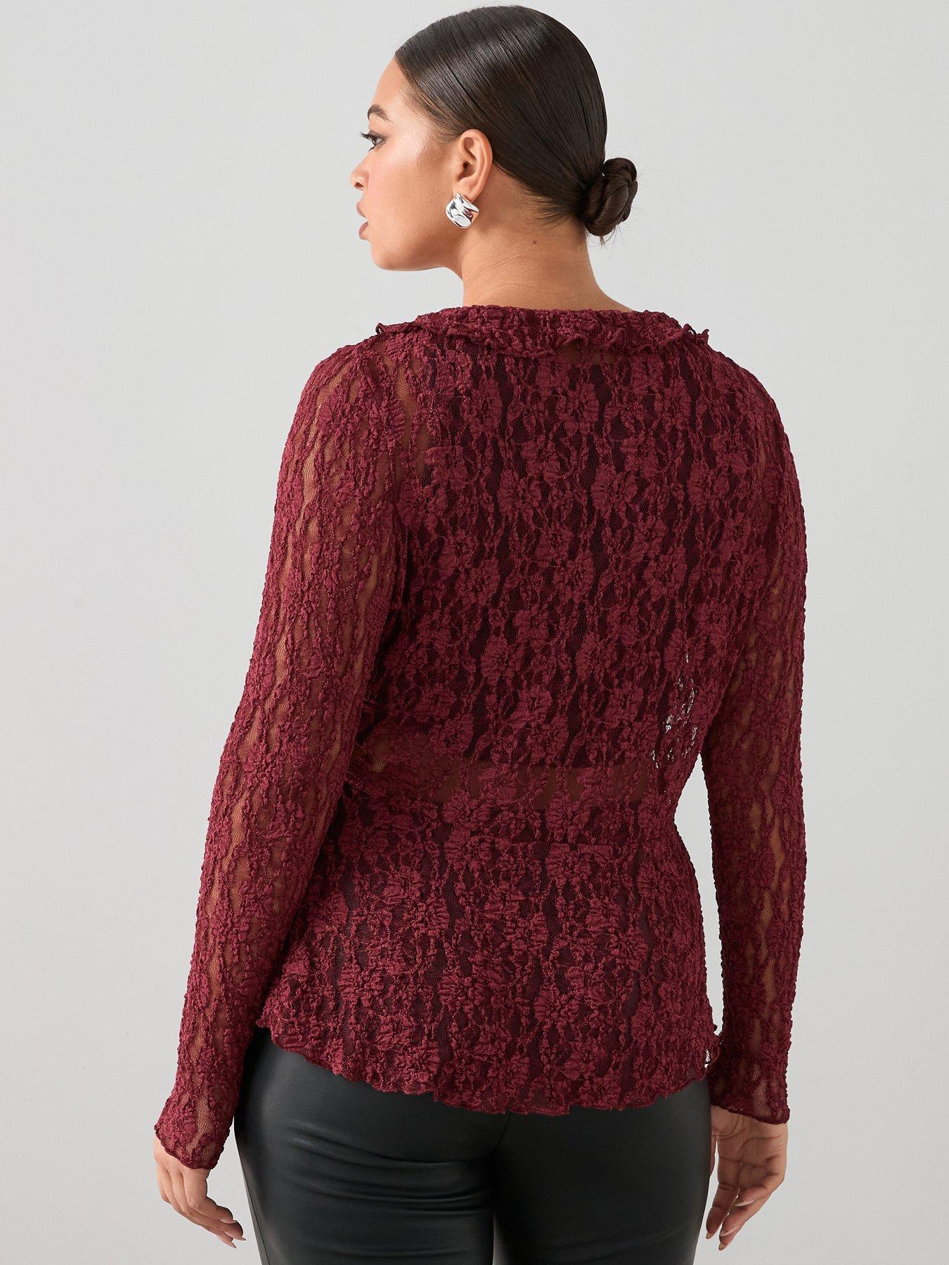 Image 2 of 6 of The Very Collection Curve Lace Tie Top
