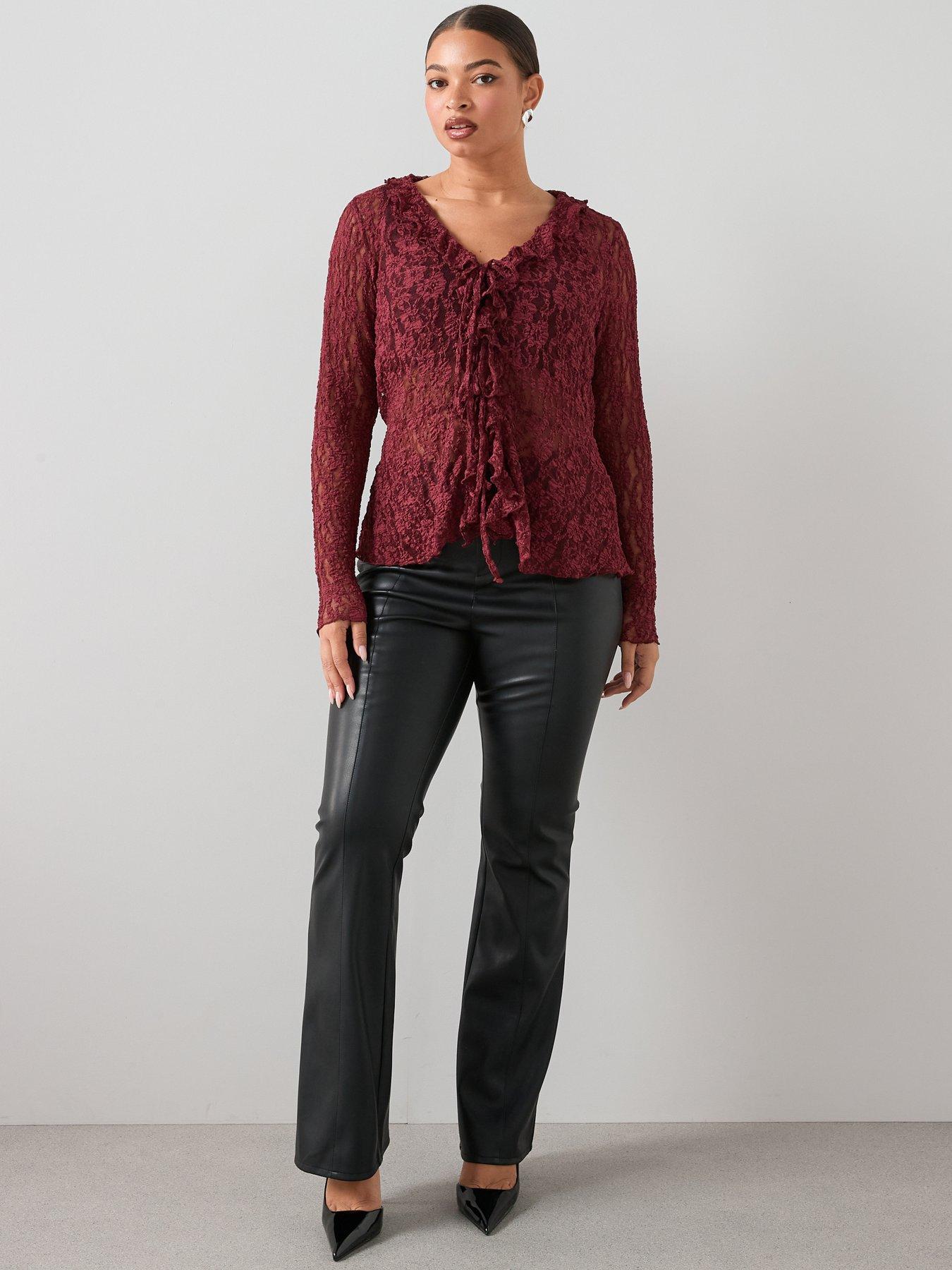 Image 3 of 6 of The Very Collection Curve Lace Tie Top