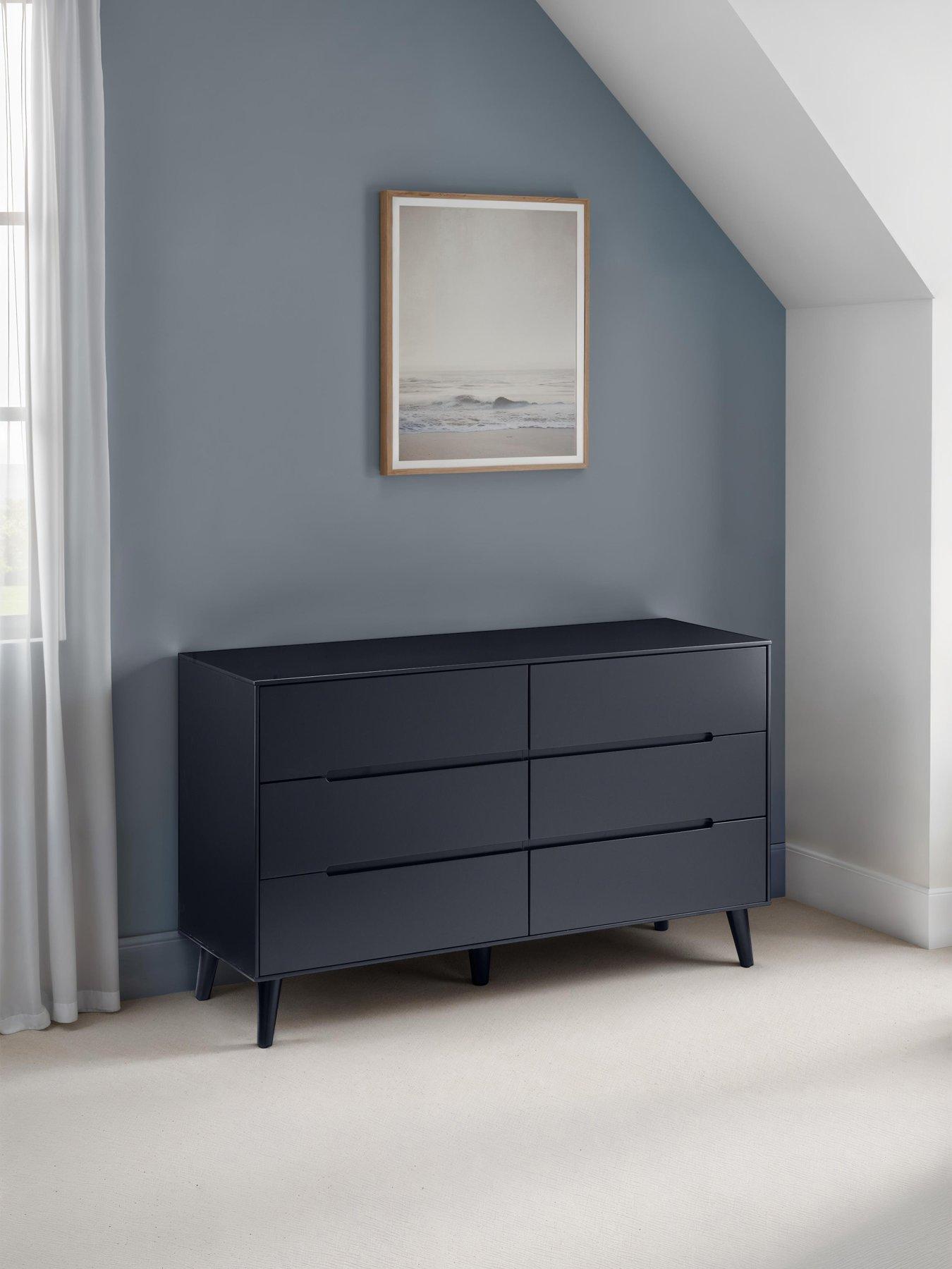 Julian Bowen Unisex Anthracite Black Alicia 6 Drawer Wide Chest - Image 5