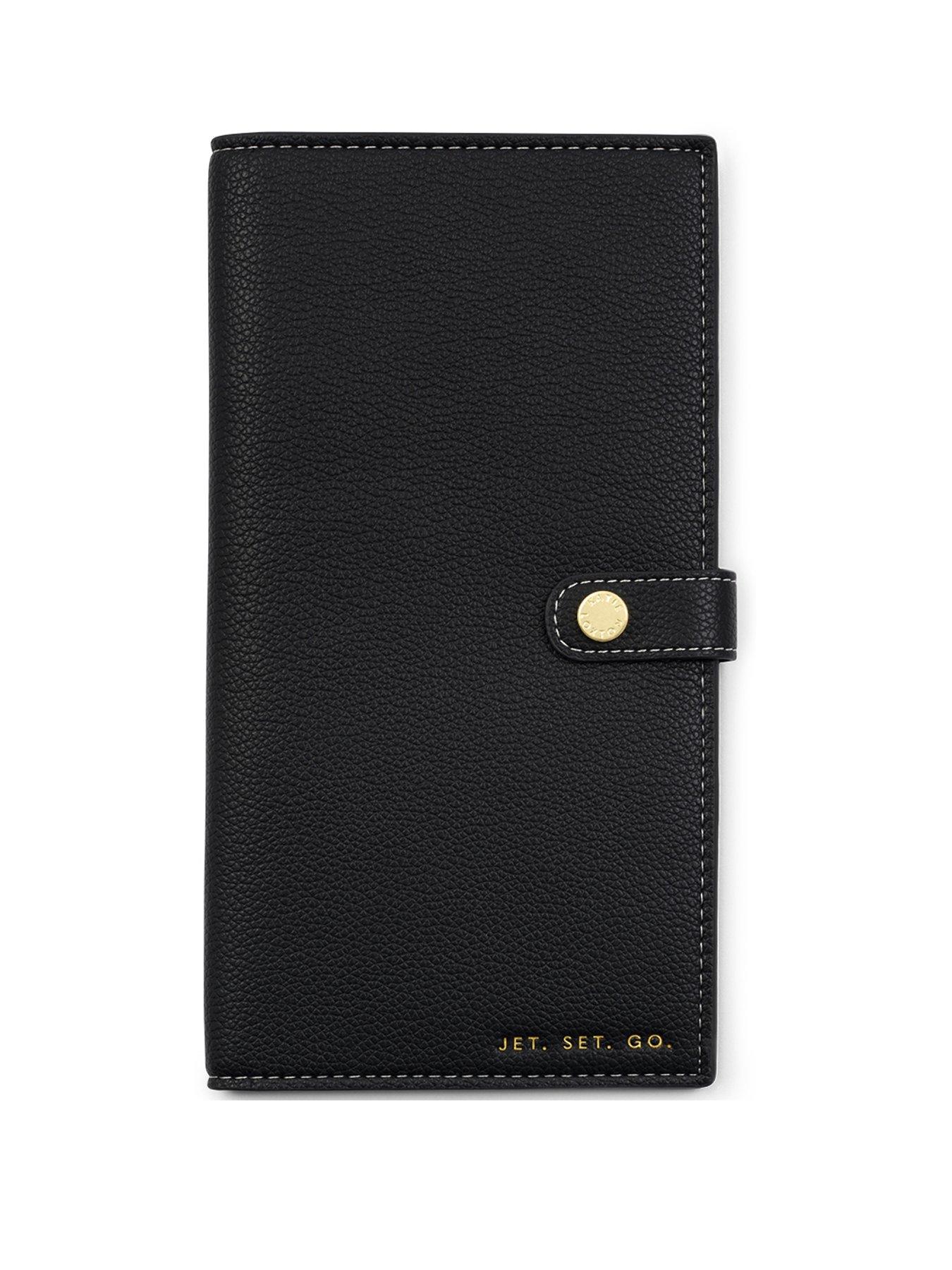 Katie Loxton SENTIMENT TRAVEL WALLET , JET. SET. GO , Black