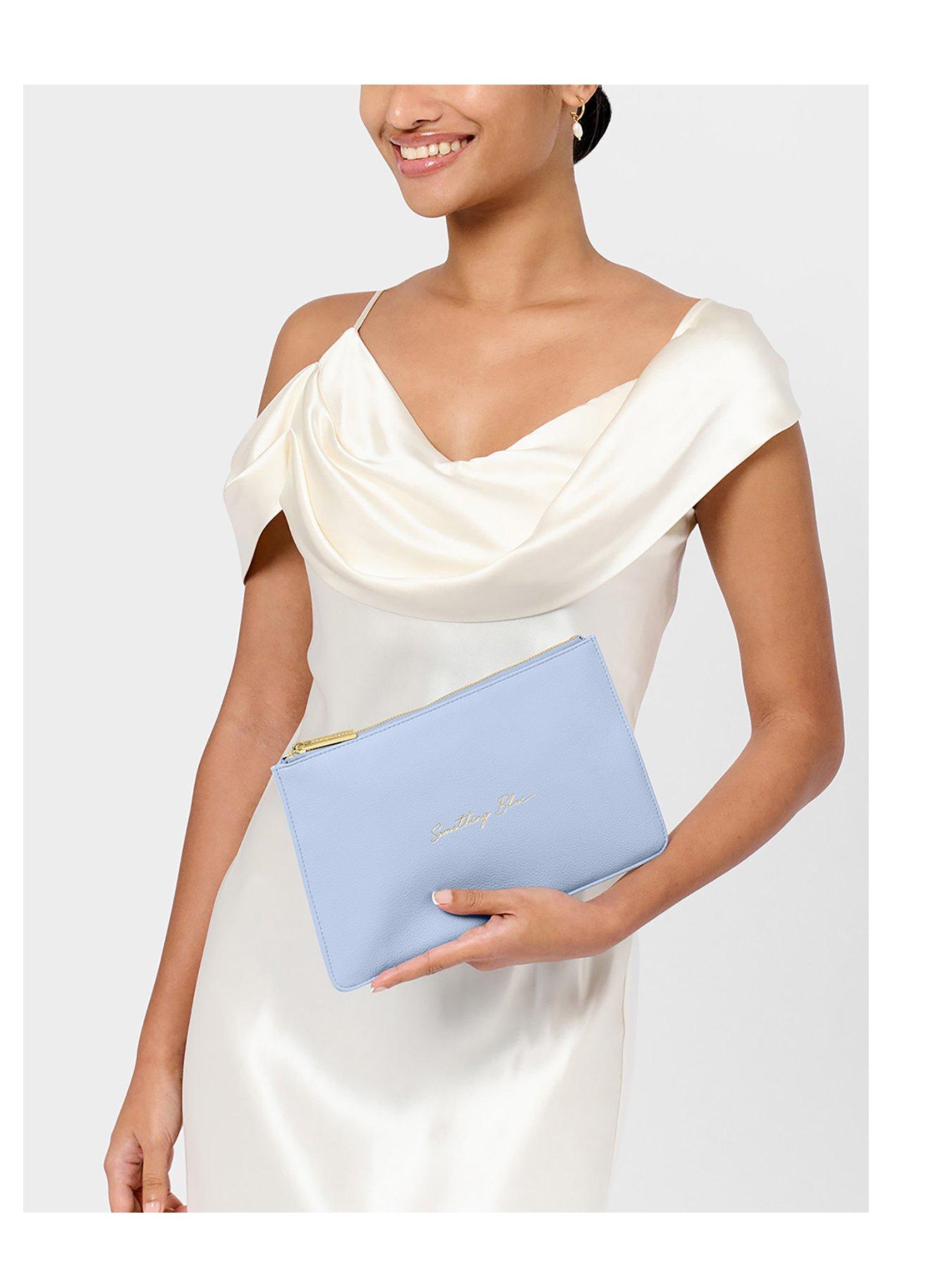 Katie Loxton BRIDAL SENTIMENT POUCH , SOMETHING BLUE, Powder Blue