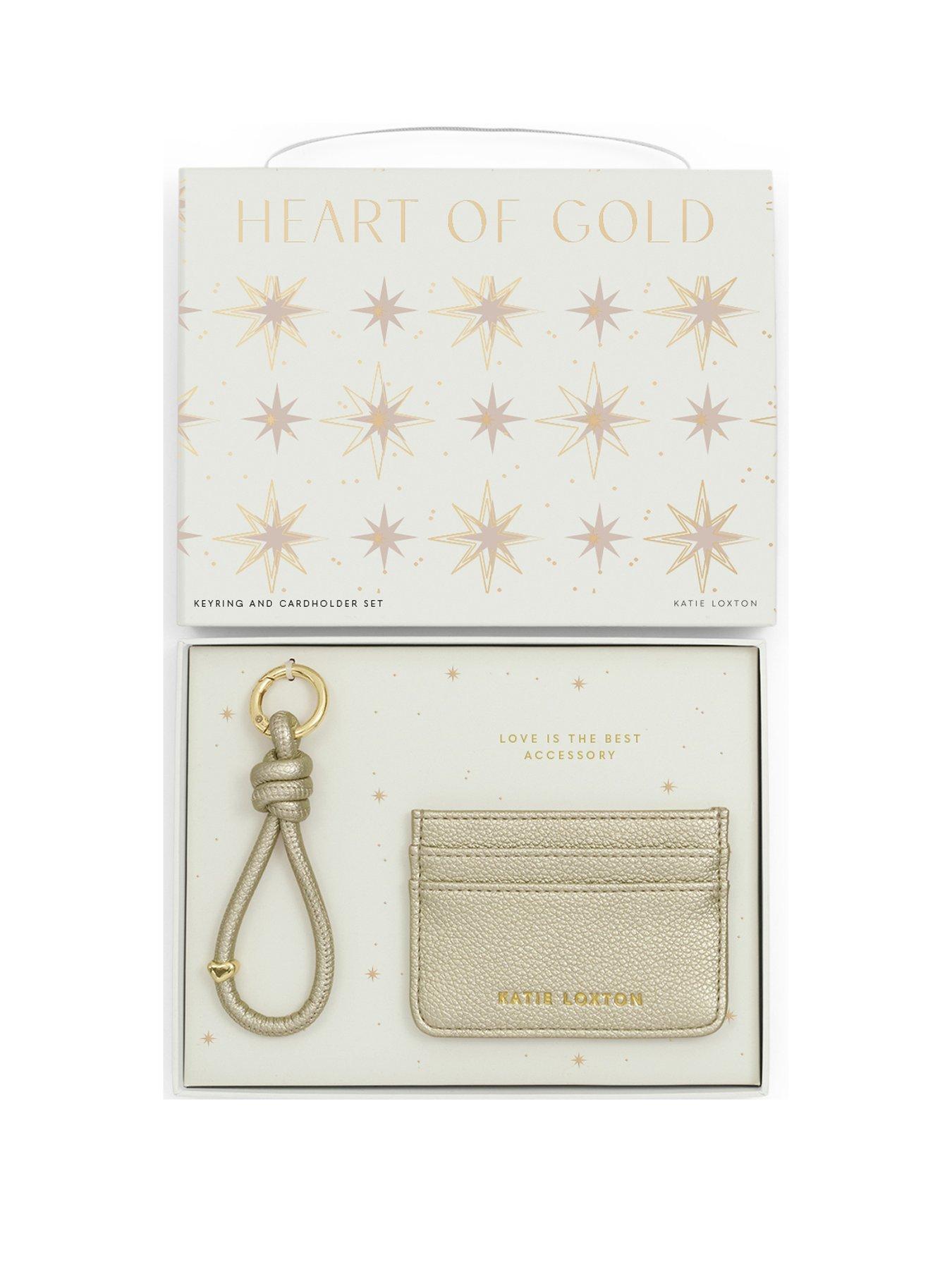 Katie Loxton GIFT BOXED KEYRING AND CARDHOLDER , GolD