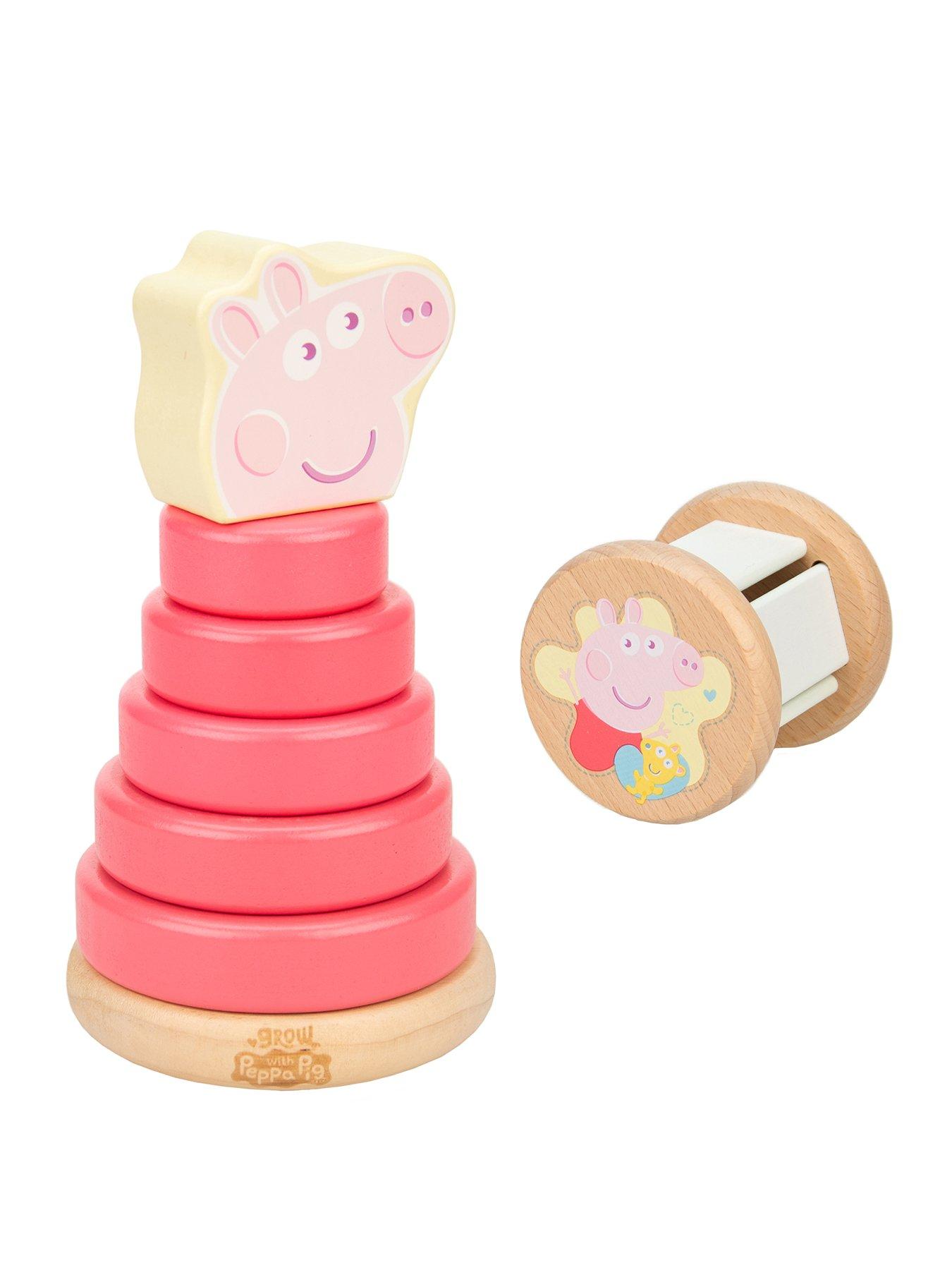 Image 1 of 7 of Peppa Pig Peppa Topple Tower + Roller Rattle