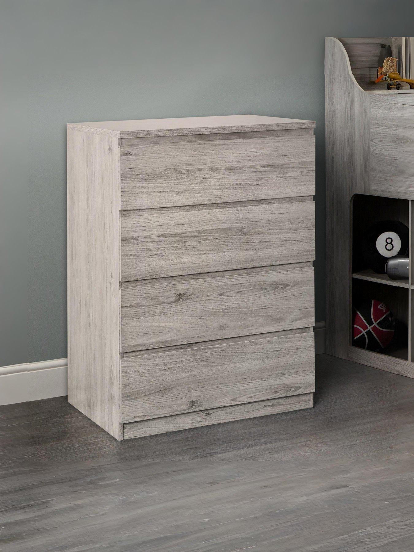 Julian Bowen Noah 4 Drawer Chest- Grey Oak