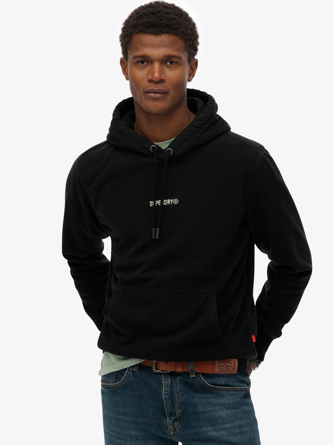 Superdry Micro Logo Fleece Hoodie - Black