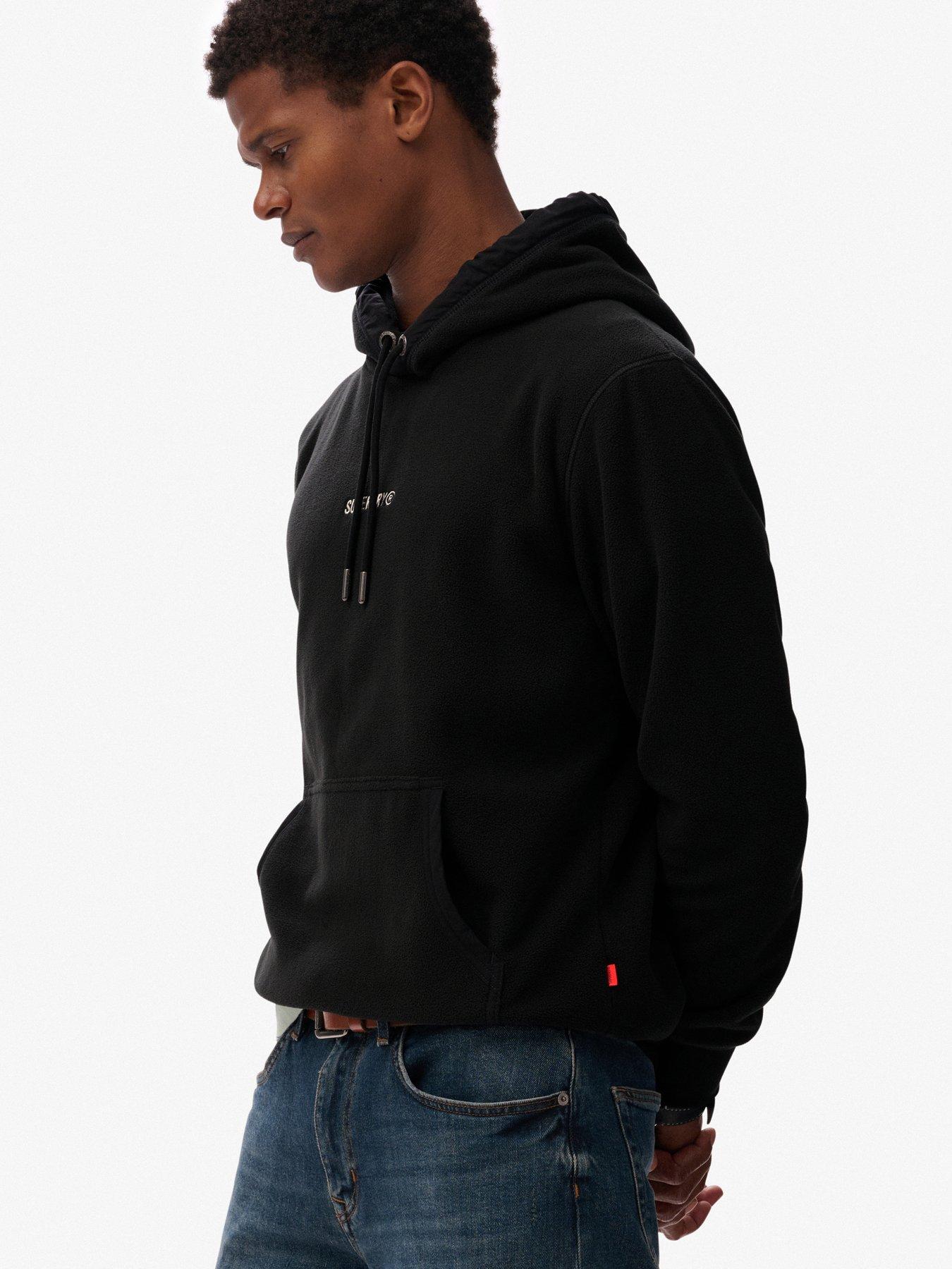 Image 2 of 5 of Superdry Micro Logo Fleece Hoodie - Black