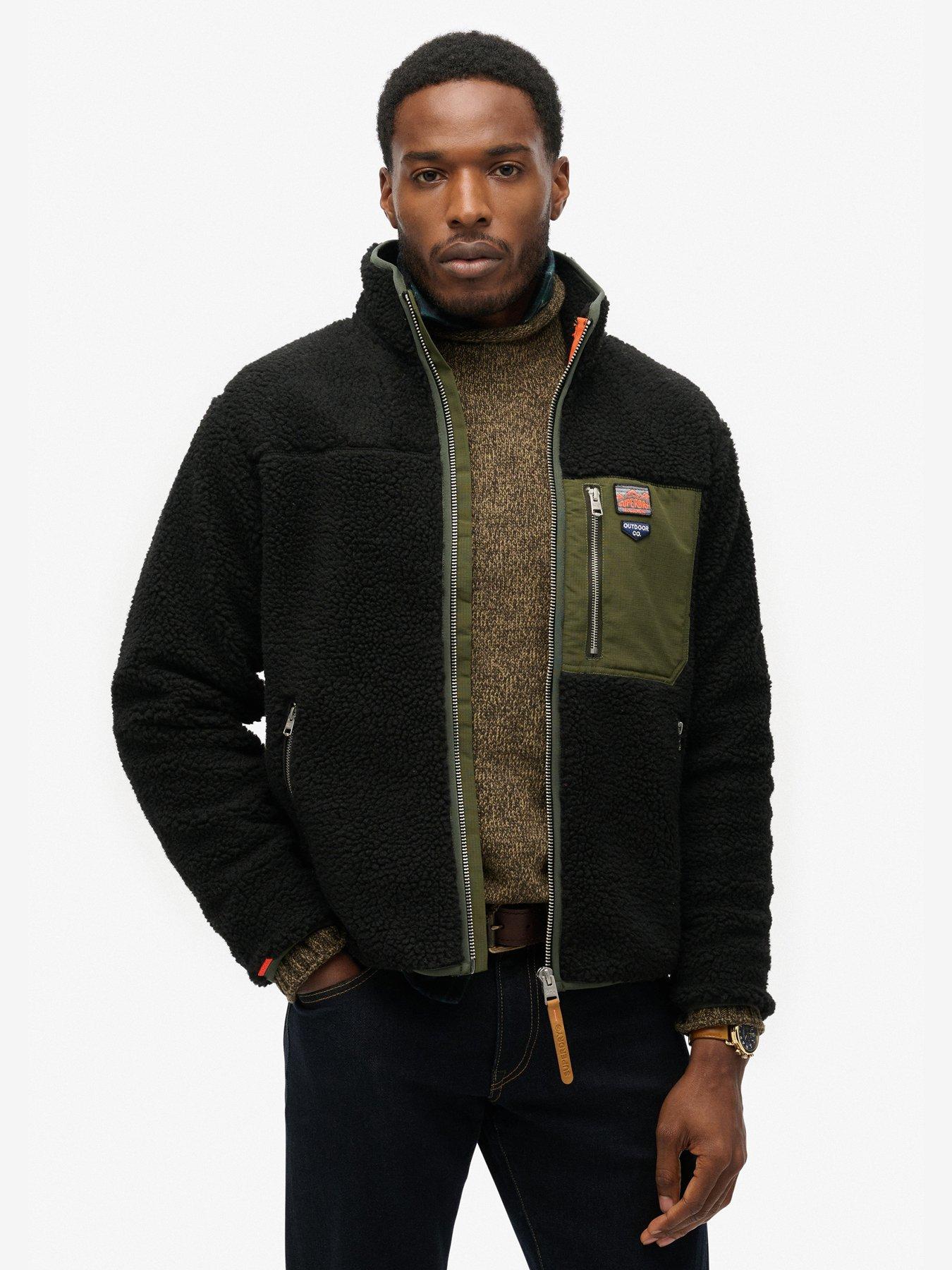 Superdry Vinage Retro Full Zip Fleece Jacket - Black