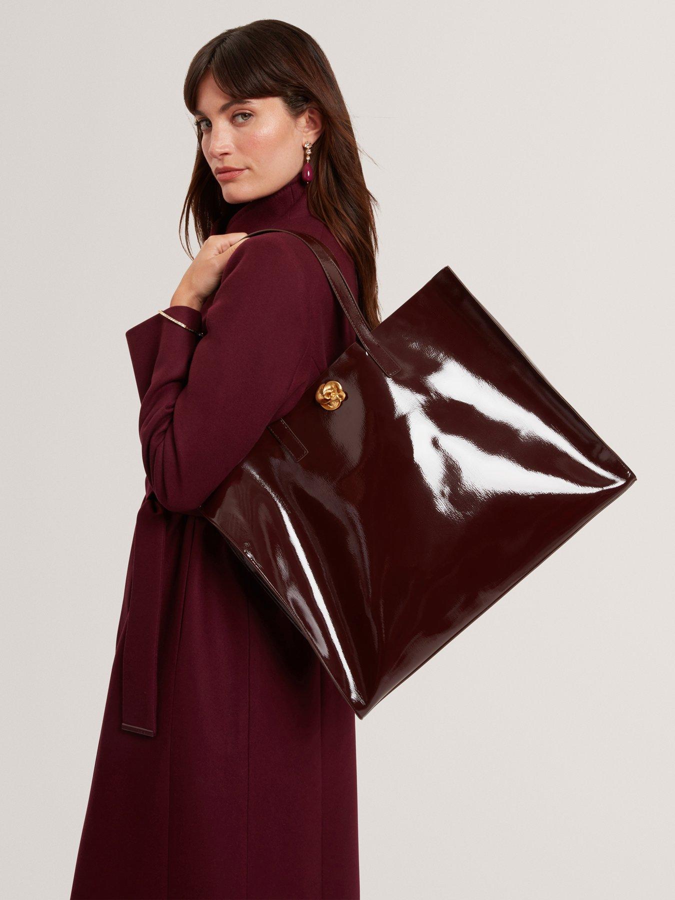 Ted Baker Borsa Floriya Large Tote In Pelle Marrone | Taglio Laser Floreale | Interno Spazioso - 4