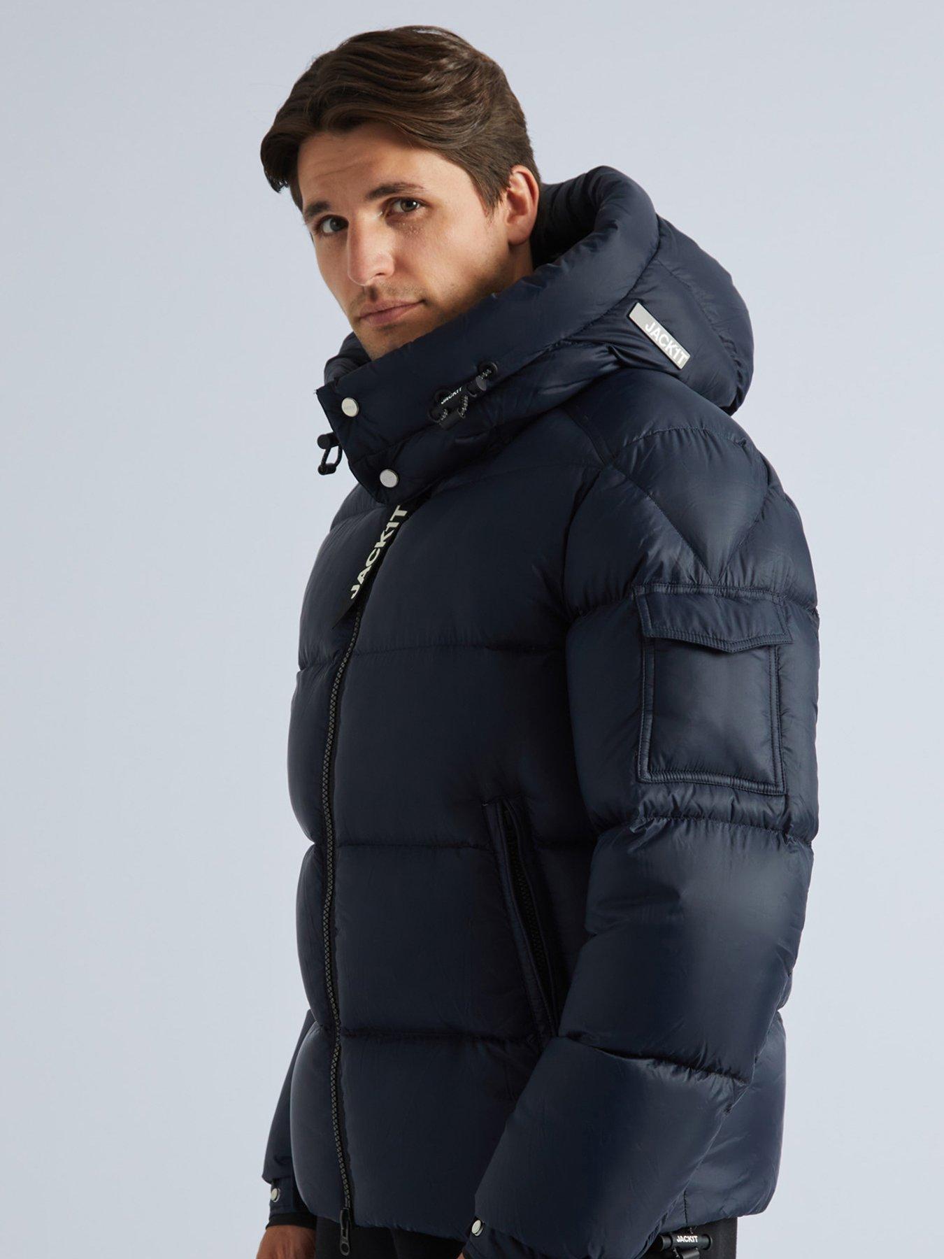 Jack1t Ez Dry Hood Padded Jacket With Detachable Hood - Navy