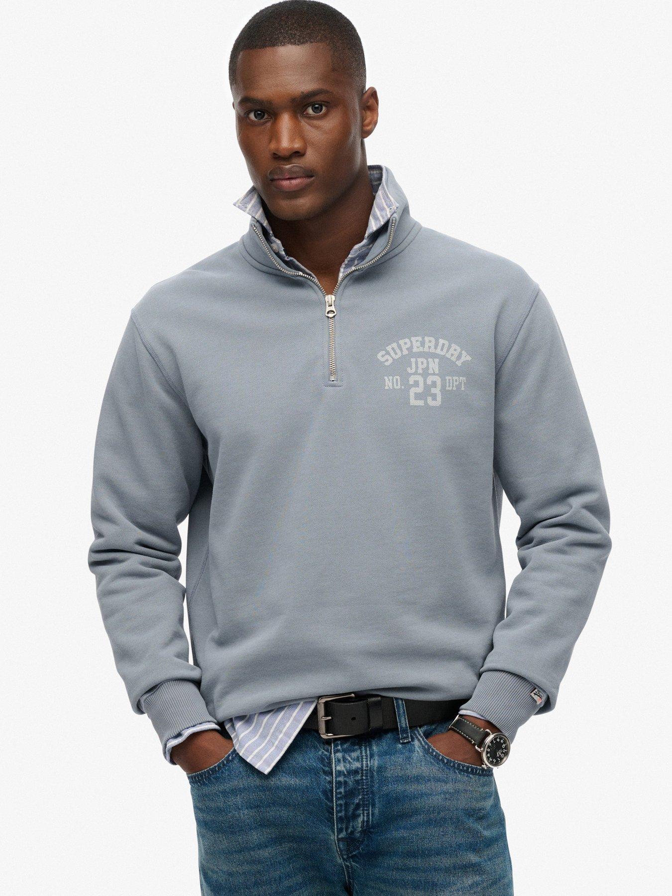 undefined Athletic Essential Half Zip Sweat - Blue