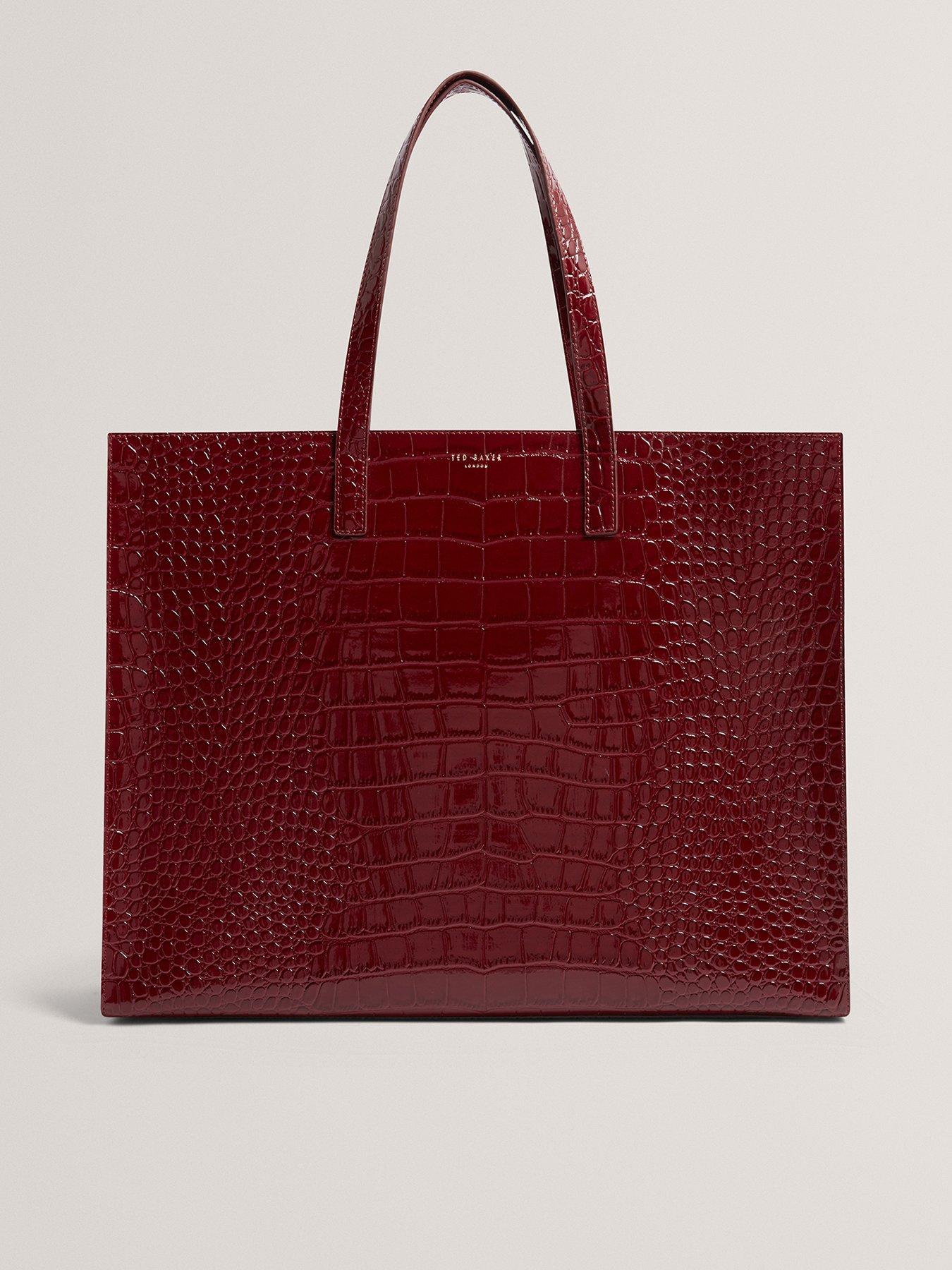 Ted Baker Croc Effect Extra Large Icon Bag - Red