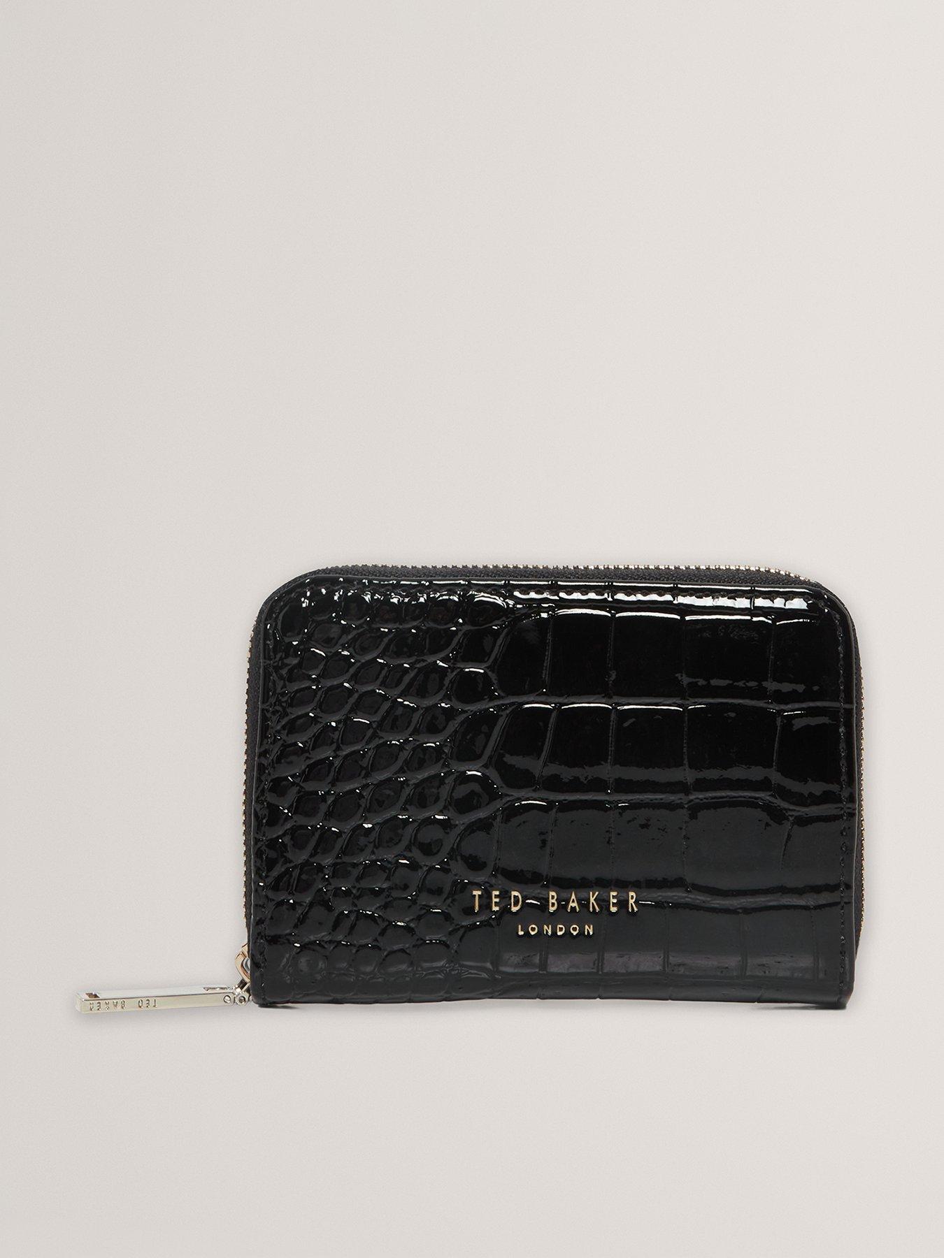 Ted Baker Croc Effect Small Zip Around Wallet - Black