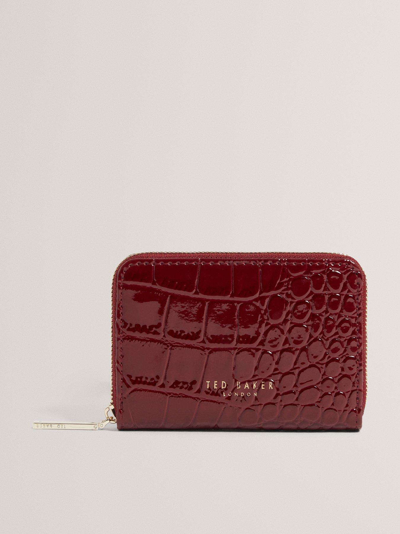 Ted Baker Croc Effect Small Zip Around Wallet Black Very