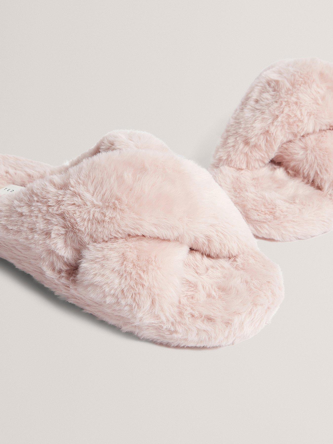 Ted Baker Faux Fur Cross Over Slippers Pink Very - Main Image