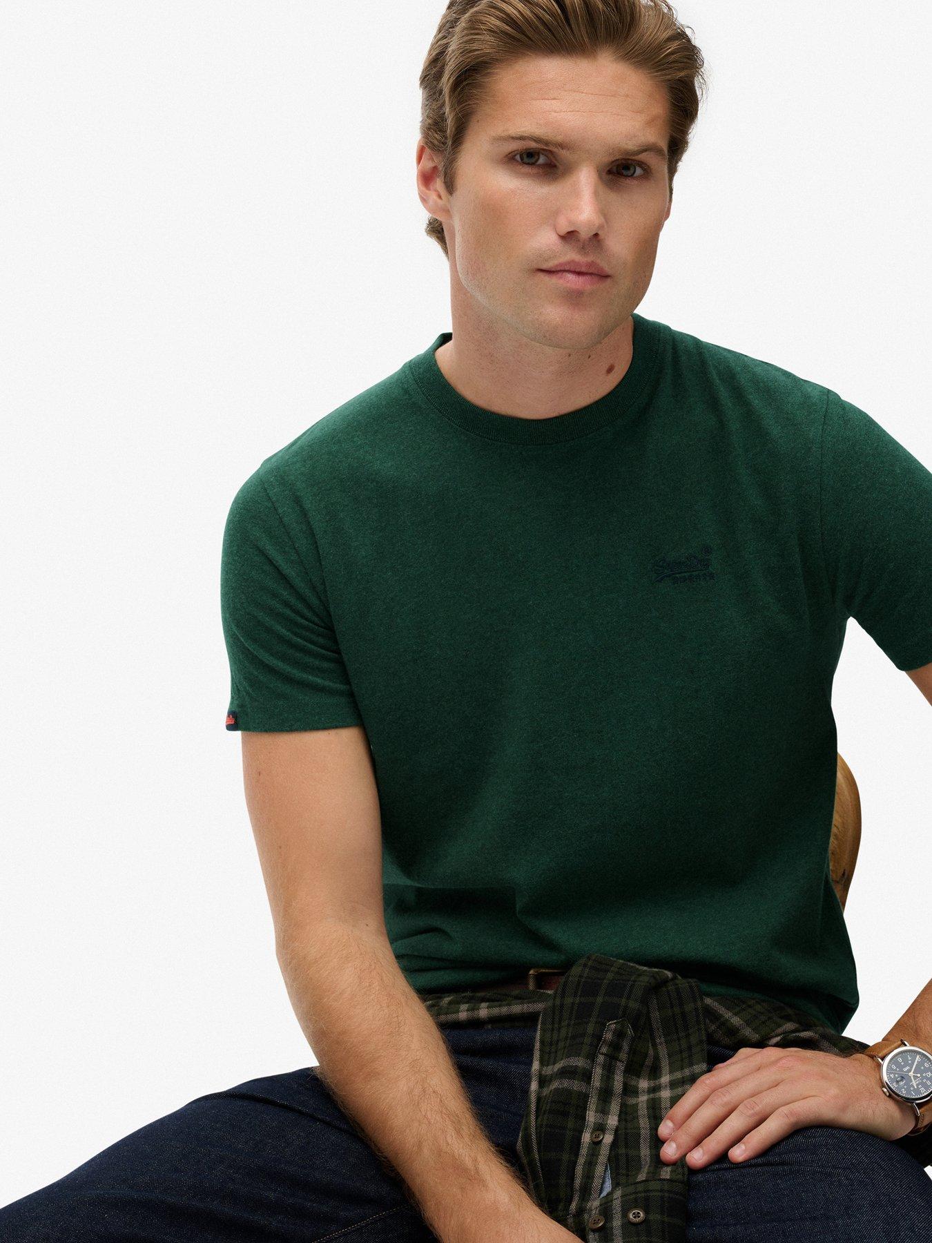 Superdry Essential Logo Embroidered T-shirt, Green, Size S, Men