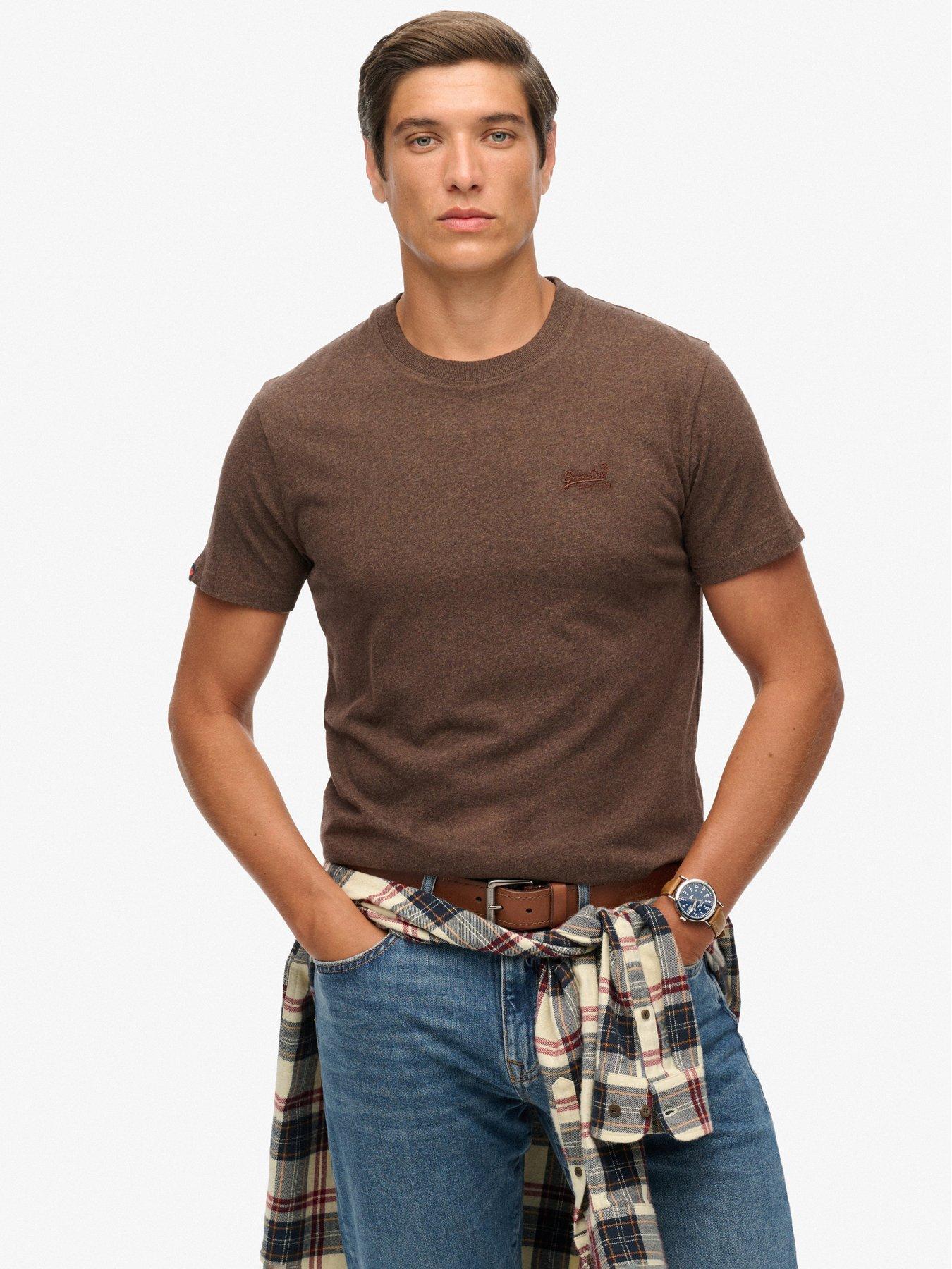 Superdry Essential Logo Embroidered T-shirt - Brown