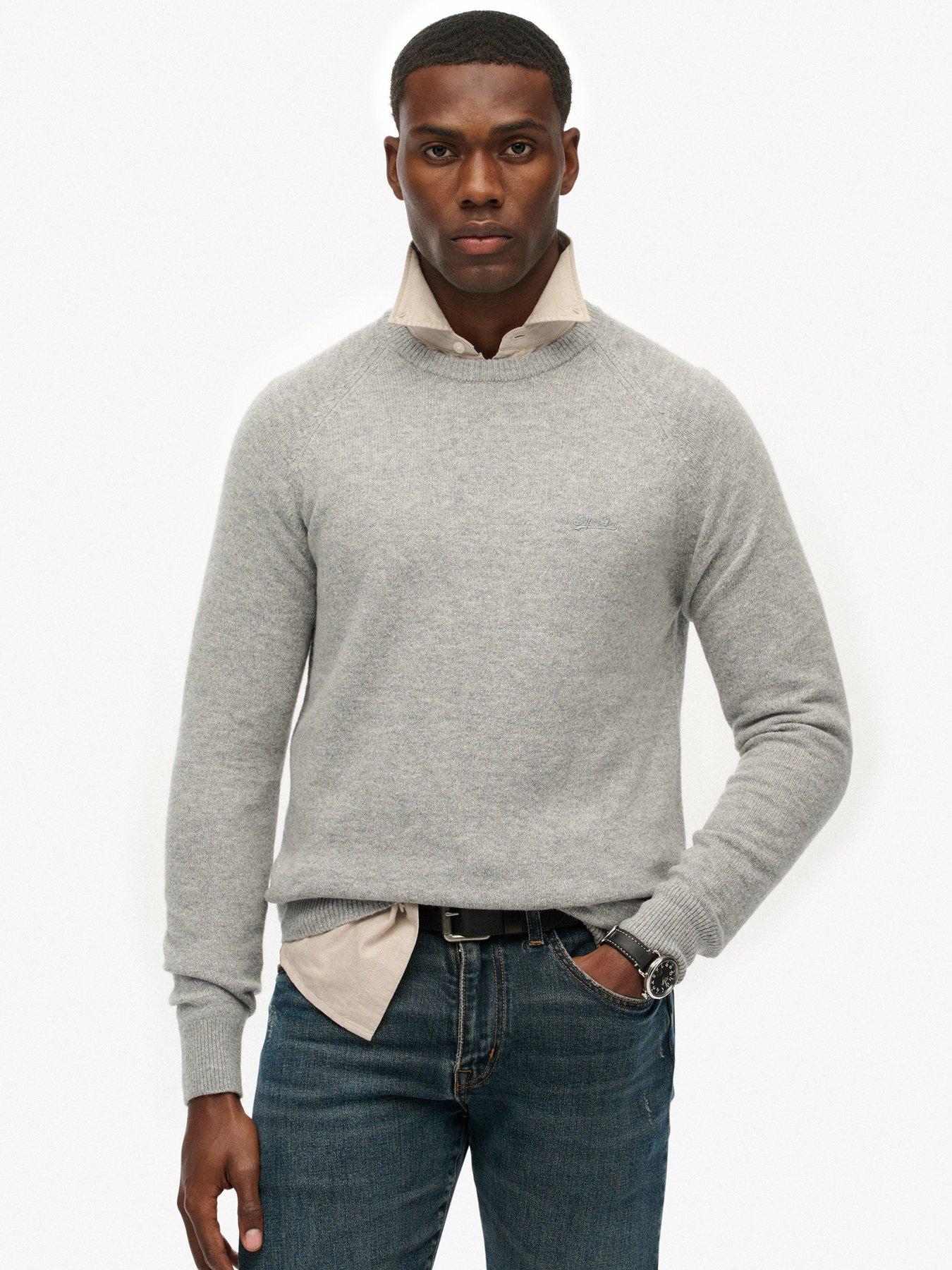 Superdry Wool Blend Knitted Jumper - Grey