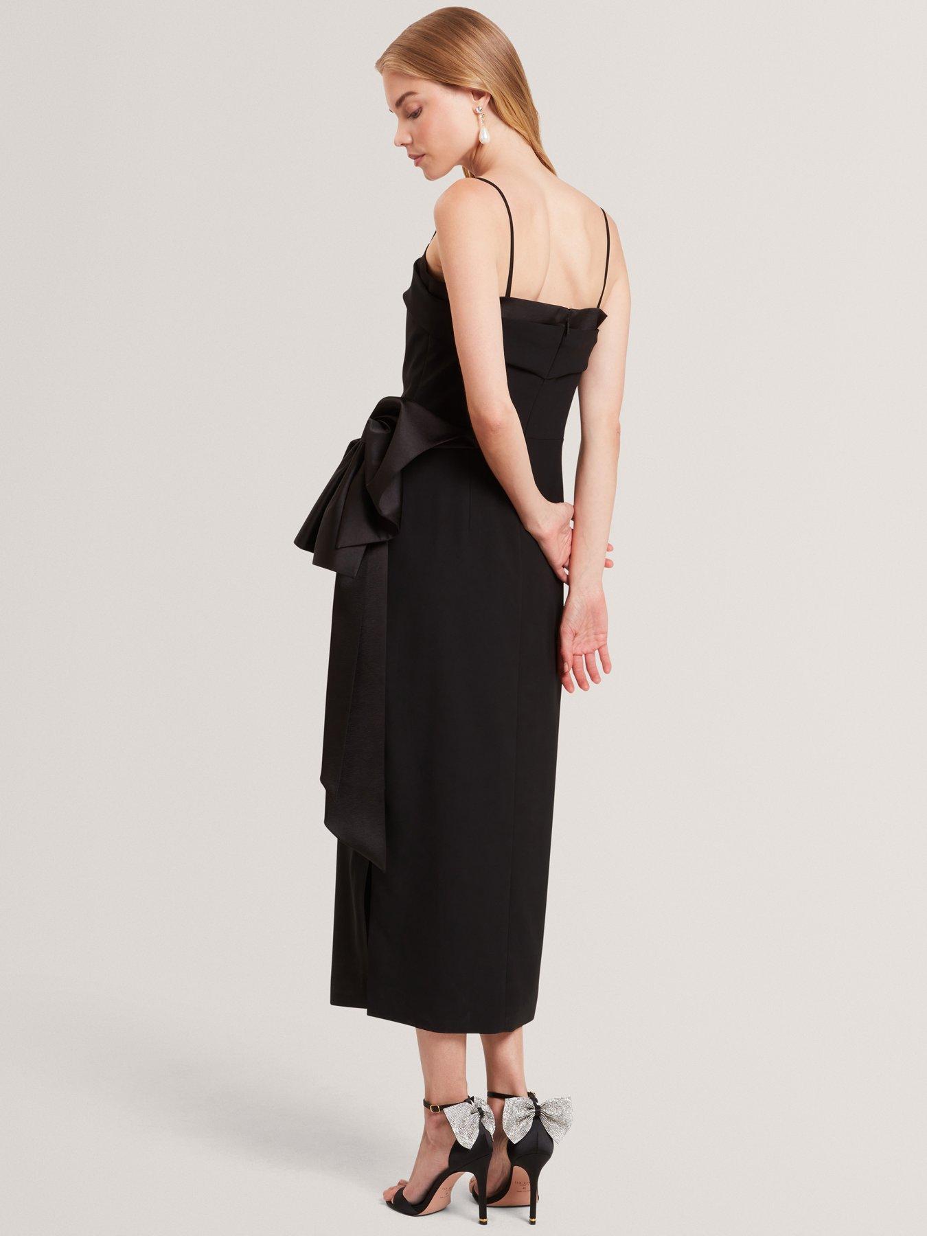 Ted Baker Tailored Sleeveless Dress With Satin Bow Black Very
