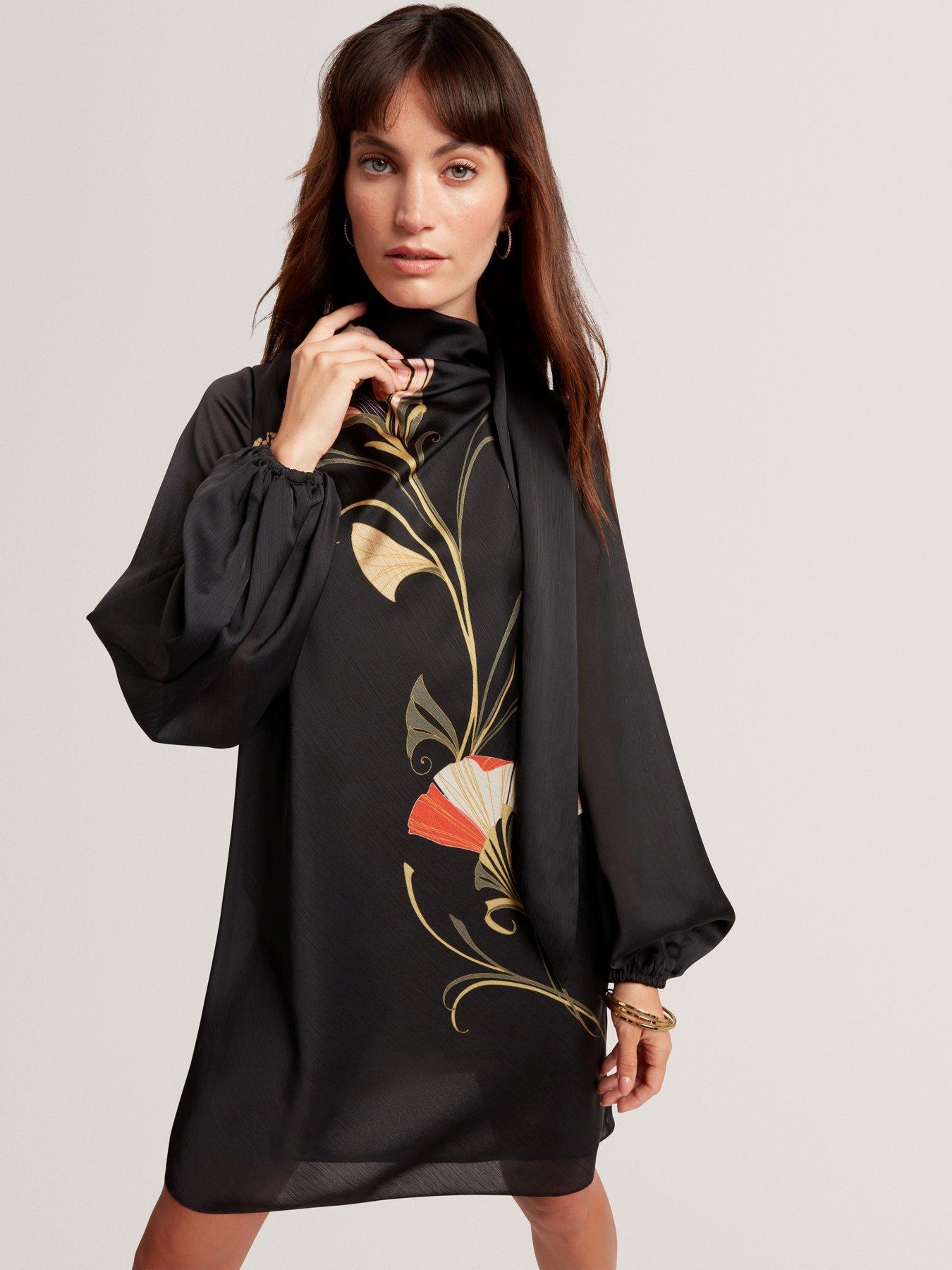 green emerald velvet dress Black Textured Rose Embroidery Sleeveless Midi Dress | Enkoaa main image 1
