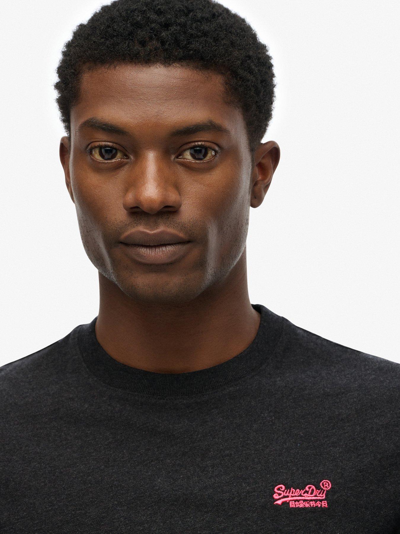 mens Organic Cotton Essential Small Logo T-Shirt in BLACK/WHITE | UK