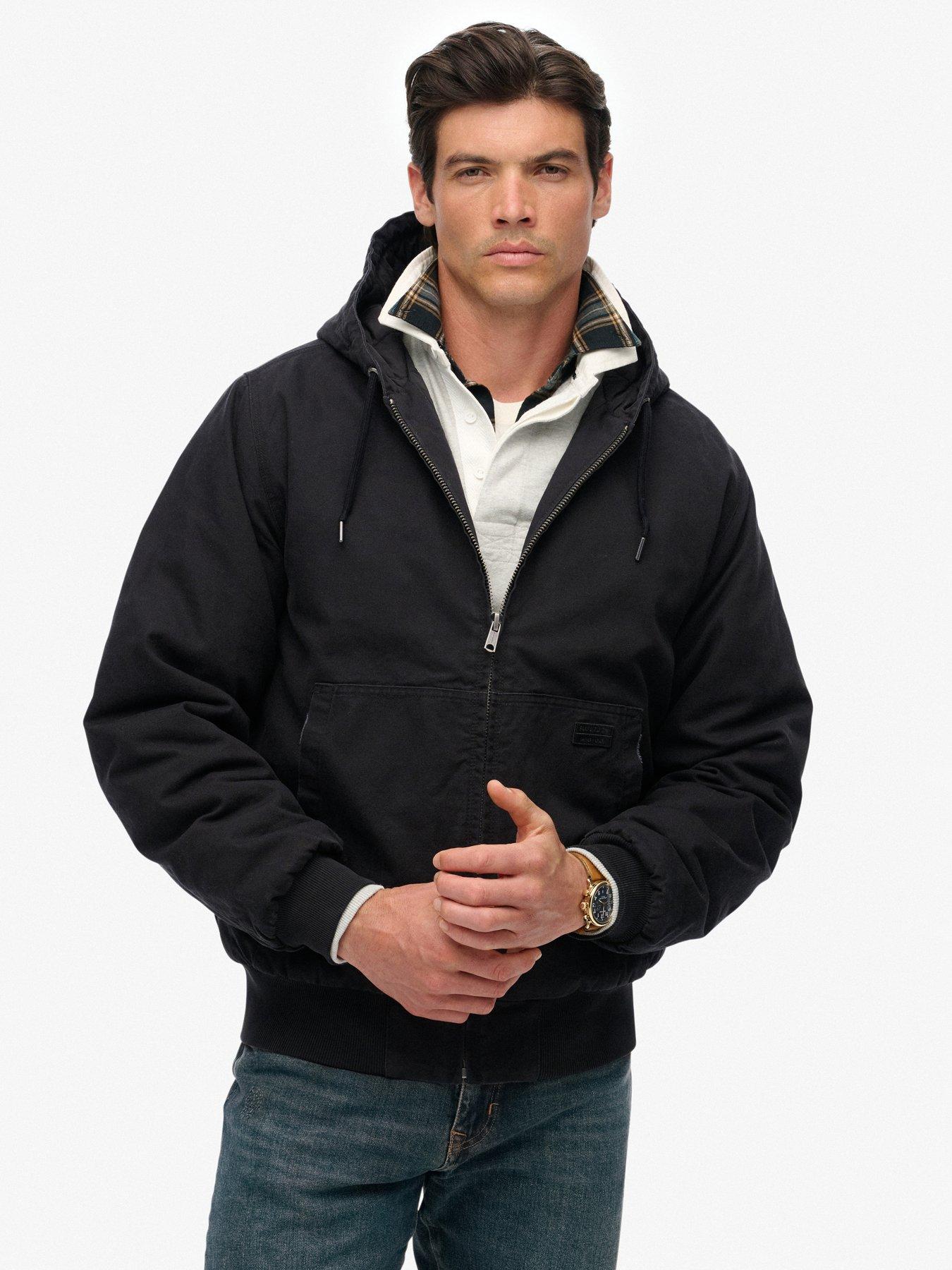 Superdry Canvas Surplus Hooded Jacket - Black